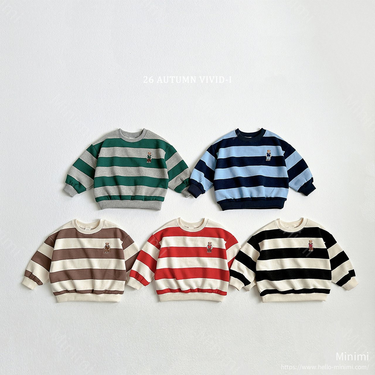 VIVID-I Big Stripe Bear Embroidery Sweatshirt 細節圖 1