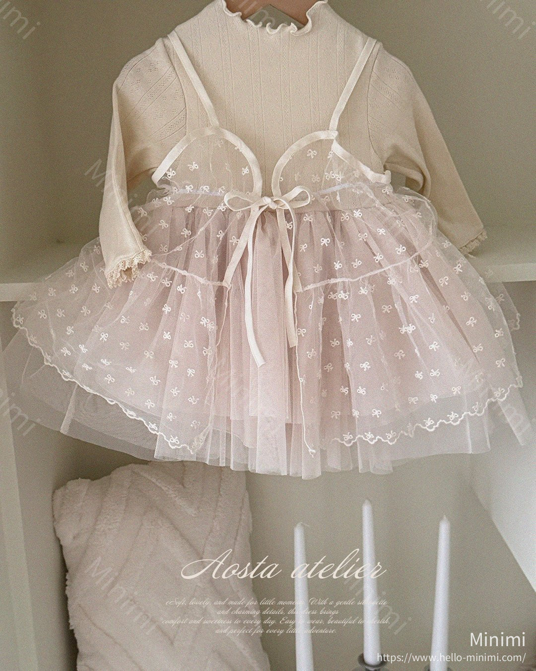 Aosta atelier Lace Ribbon Open Dress 細節圖 10
