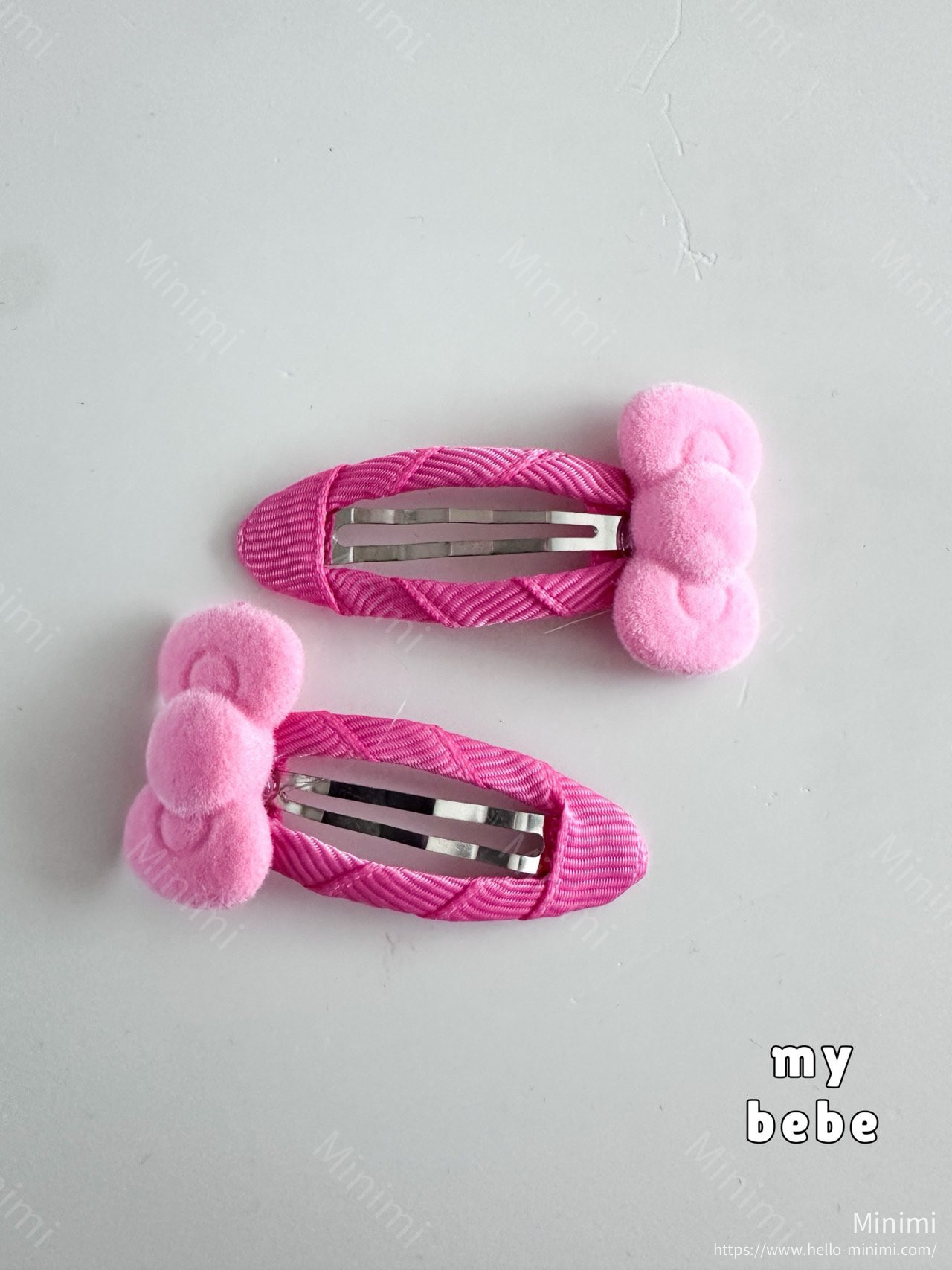 my_bébé Cutie Velvet Ribbon Hairpin Set 細節圖 3
