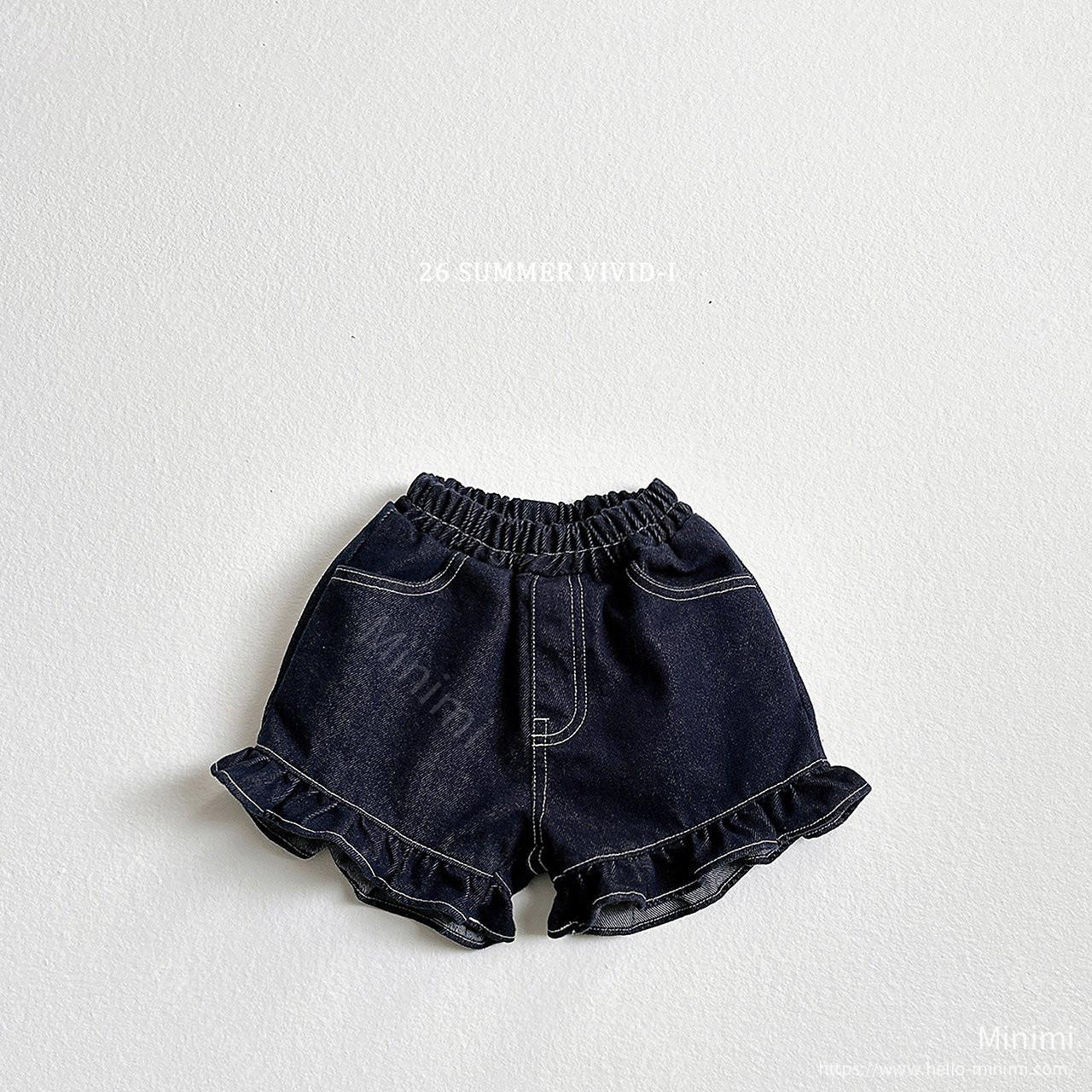 VIVID-I Ruffle Non-fade Denim Shorts 細節圖 2