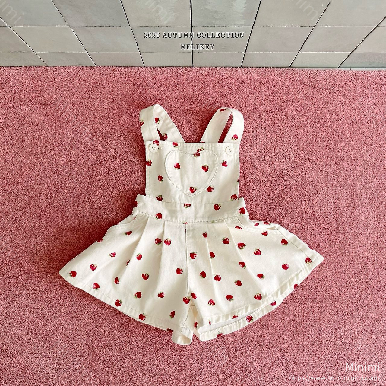 Melikey Strawberry Heart Overalls 韓國童裝現貨