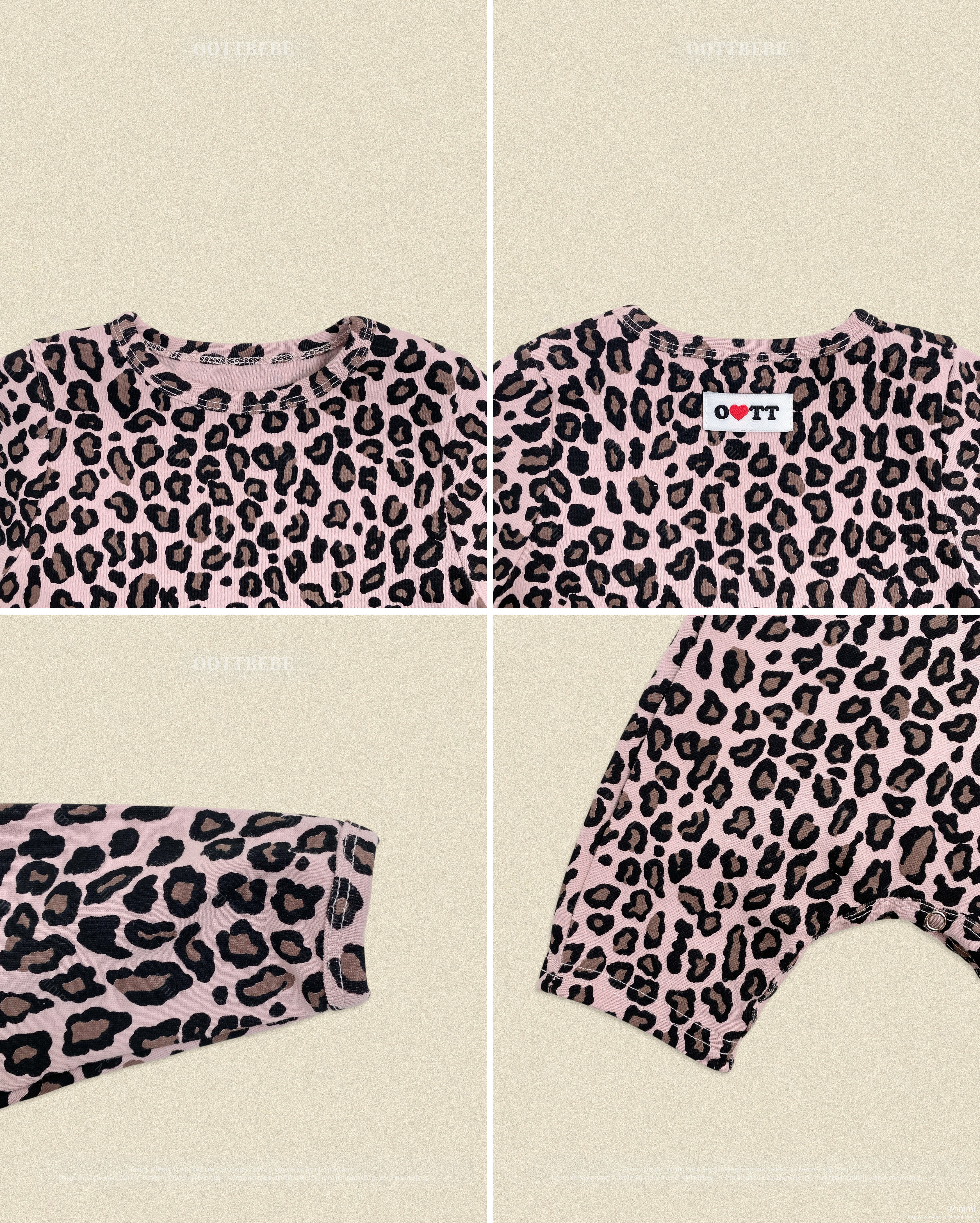 oott bebe Little Leopard Full Bodysuit + Bonnet Set 細節圖 6