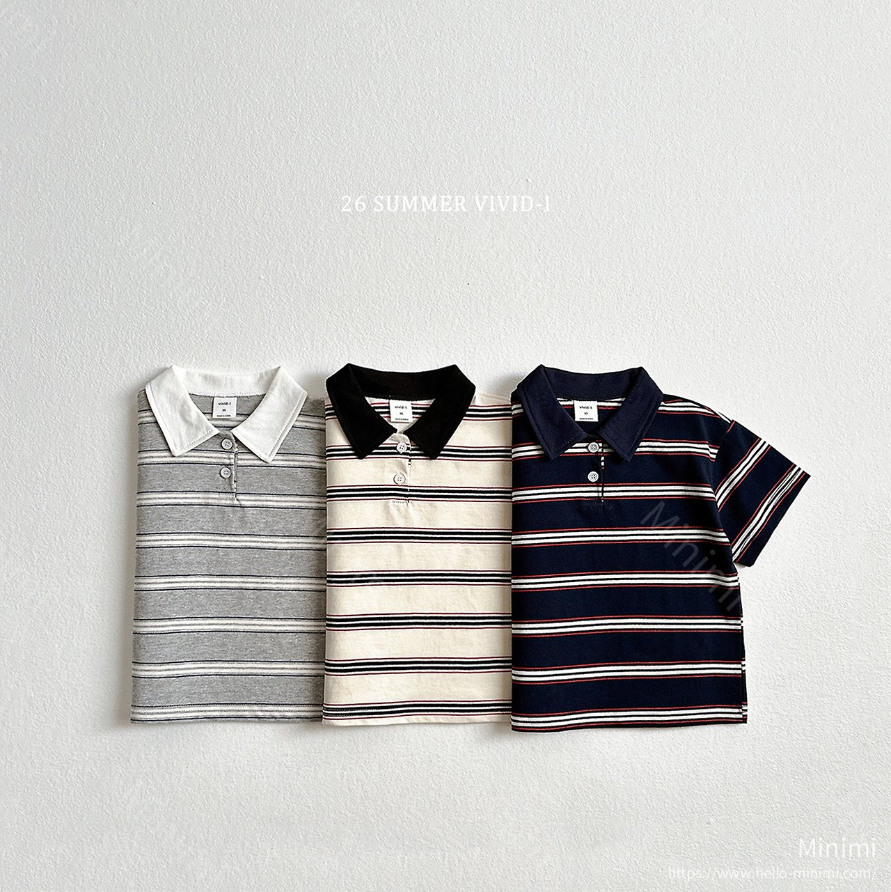 VIVID-I Multi Collar Striped T-Shirt 細節圖 1