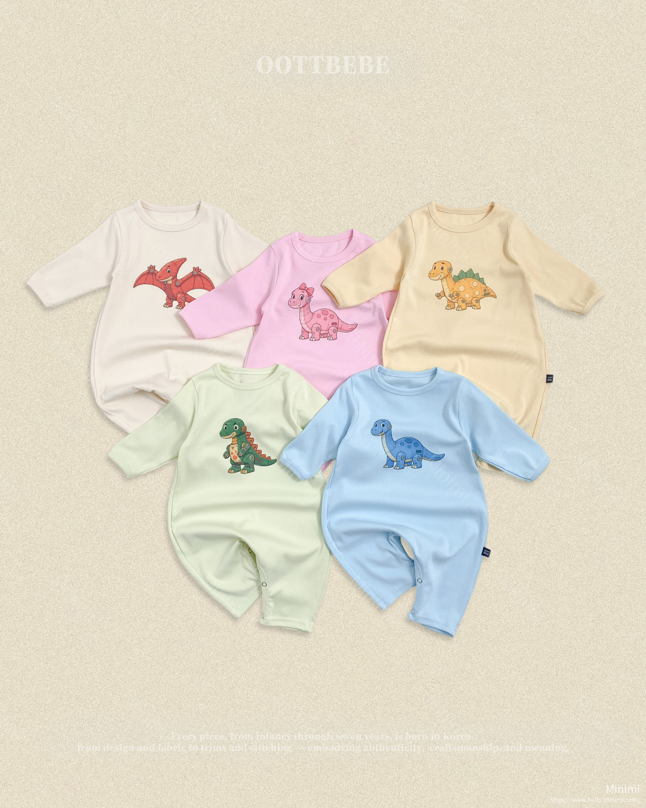oott bebe Robot Dinosaur Full Bodysuit 韓國童裝現貨