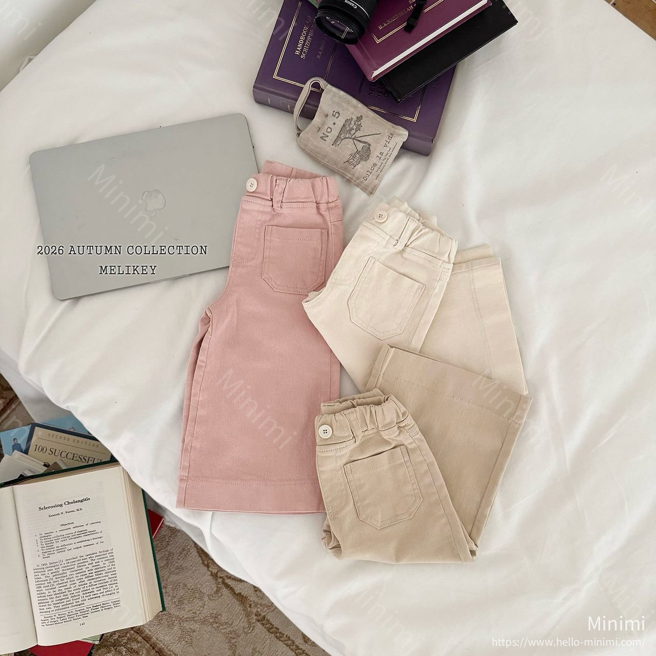 Melikey Cotton 10-length Wide Pants - 韓國童裝代購主圖