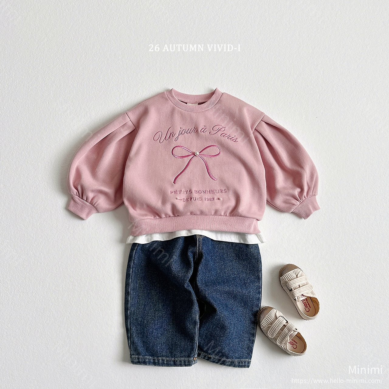 VIVID-I Ribbon Pearl Puff Sweatshirt 細節圖 5