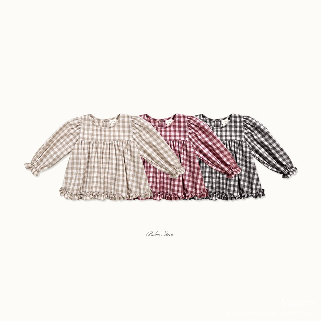 bebe nine Lucy Check Blouse 細節圖 14