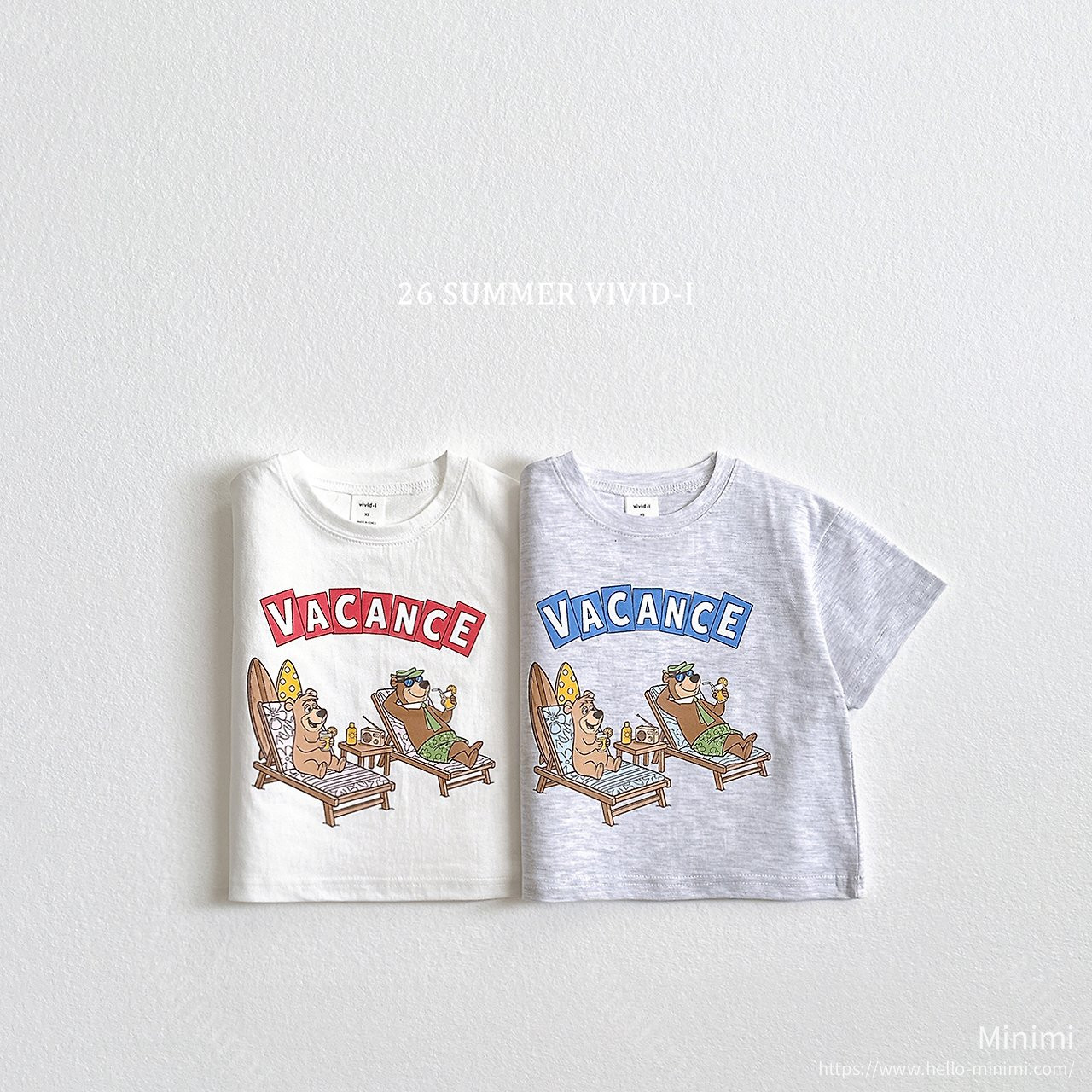 VIVID-I Vacance Bear T-Shirt - 韓國童裝代購主圖