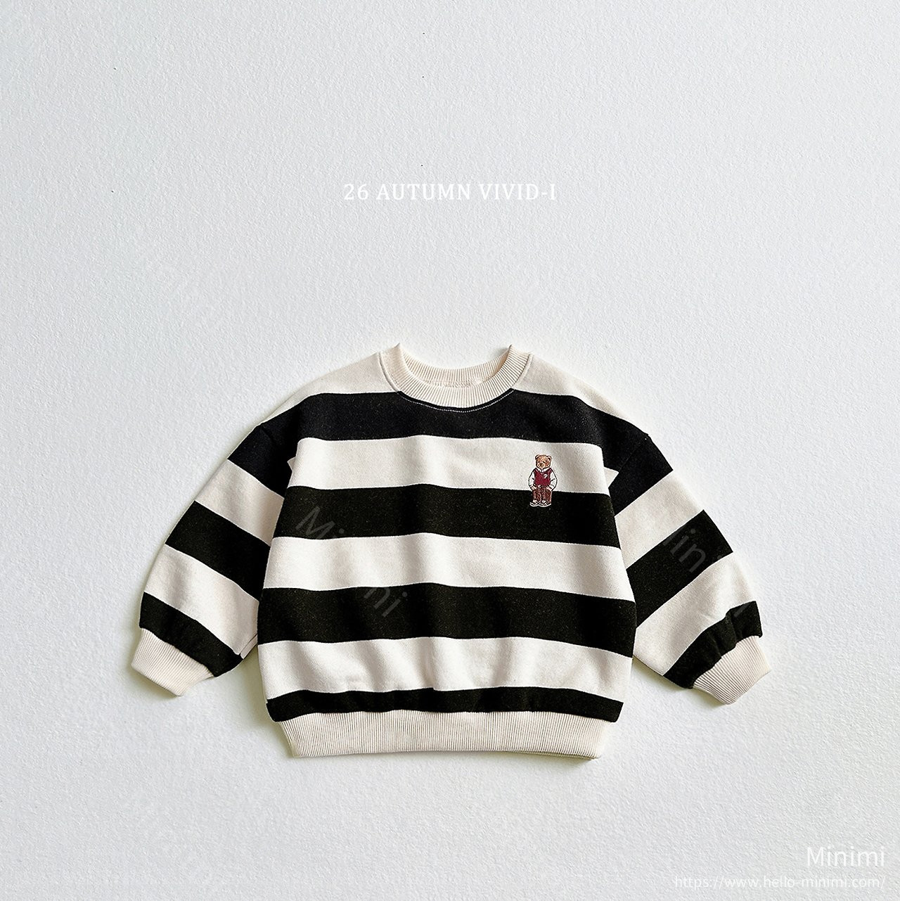 VIVID-I Big Stripe Bear Embroidery Sweatshirt 細節圖 6