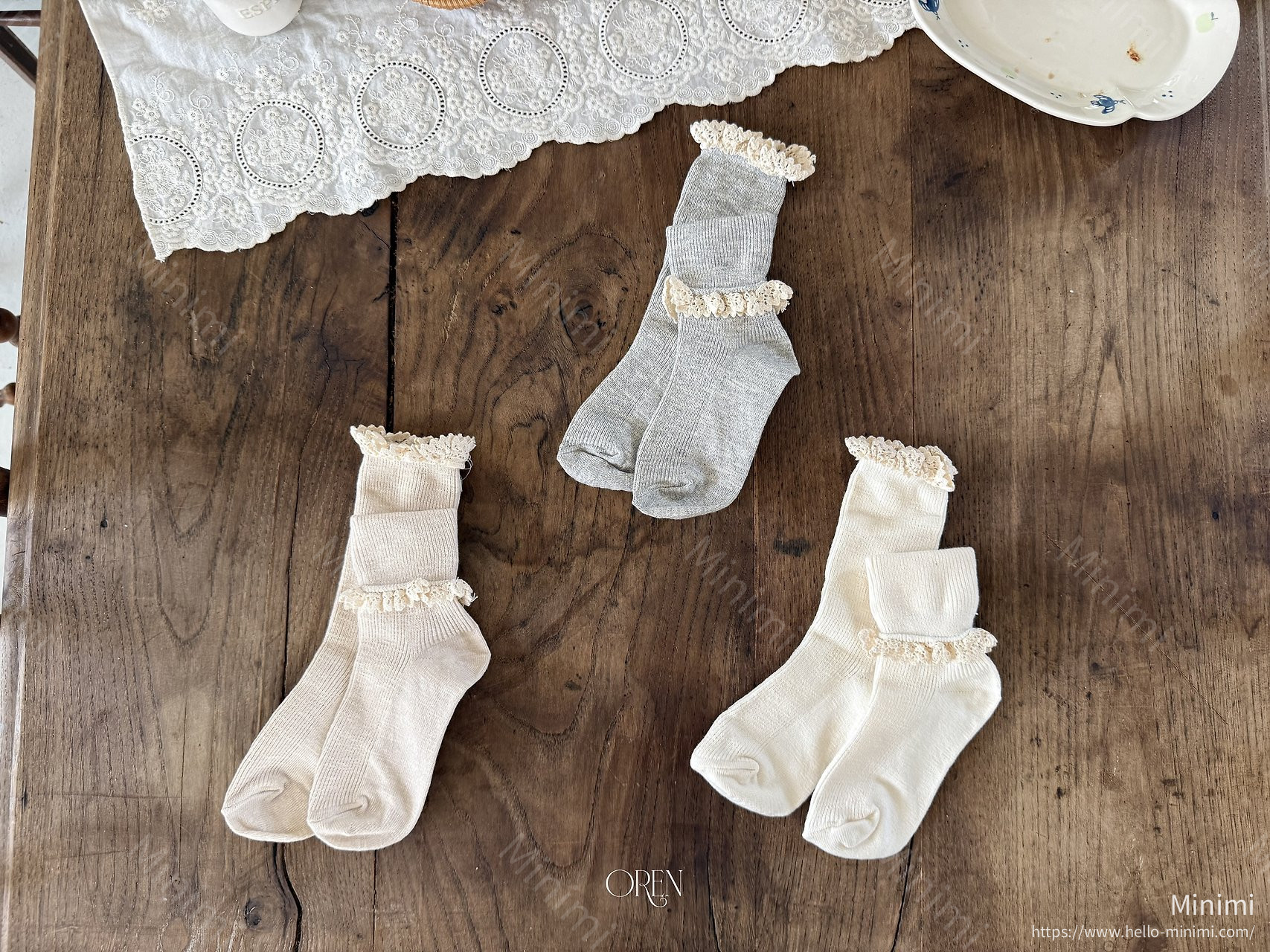 Oren Olive Long Lace Socks 細節圖 9