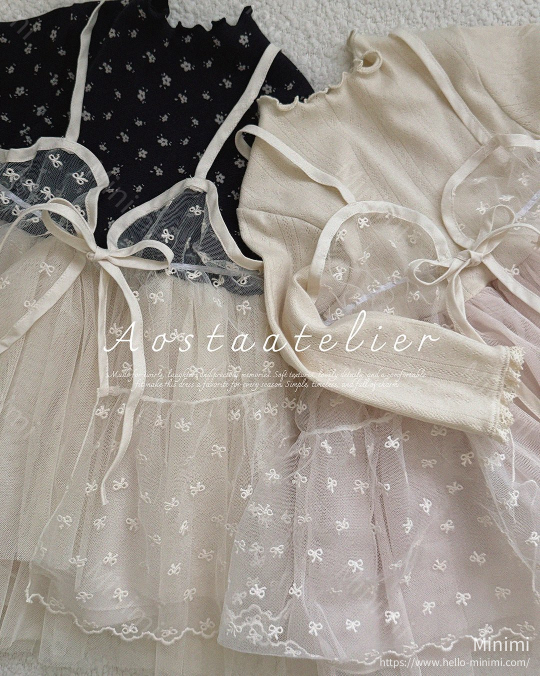 Aosta atelier Lace Ribbon Open Dress 細節圖 6