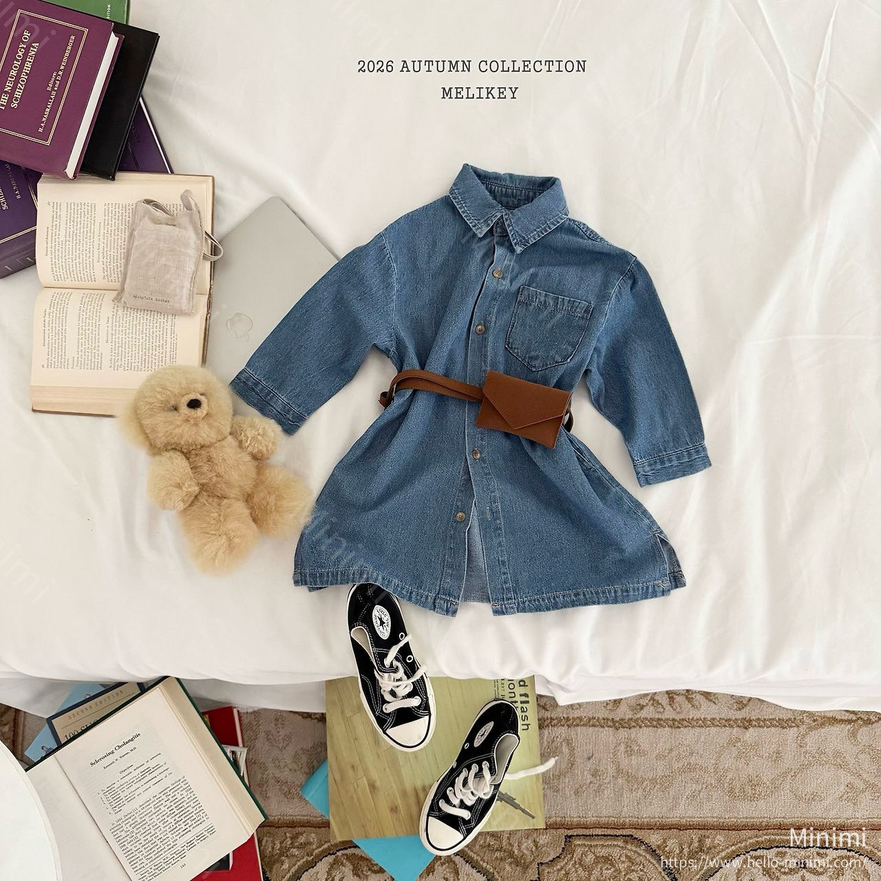 Melikey Denim Shirt Dress - 韓國童裝代購主圖