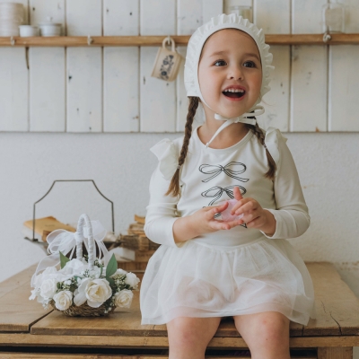 [UPF50+] Koongs Koongs [One-Piece] Elina (Cream Lemon) Rash Guard Set