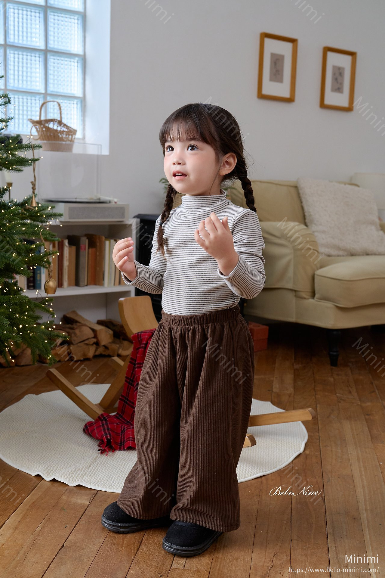 bebe nine Brushed-Lining Loose Corduroy Pants 細節圖 9