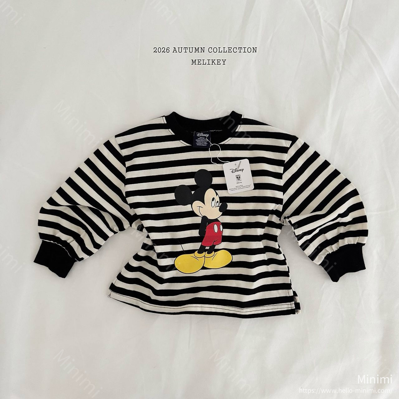 Melikey Mickey Ribbed Hem T-shirt 細節圖 2