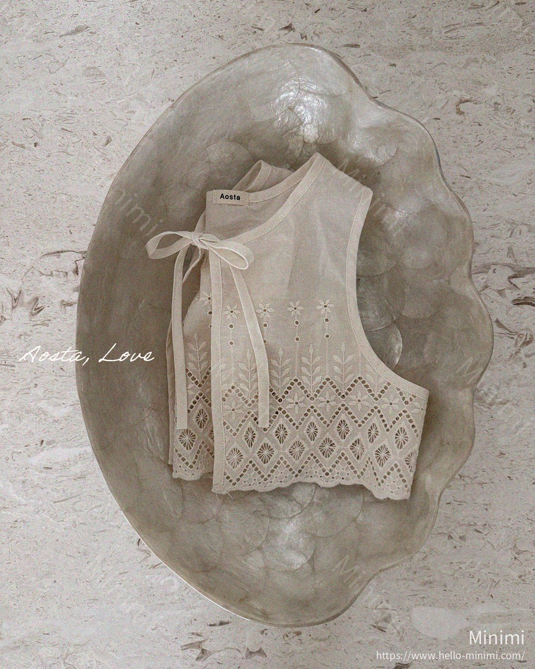 Aosta atelier Lace Jenny Open Vest 細節圖 4