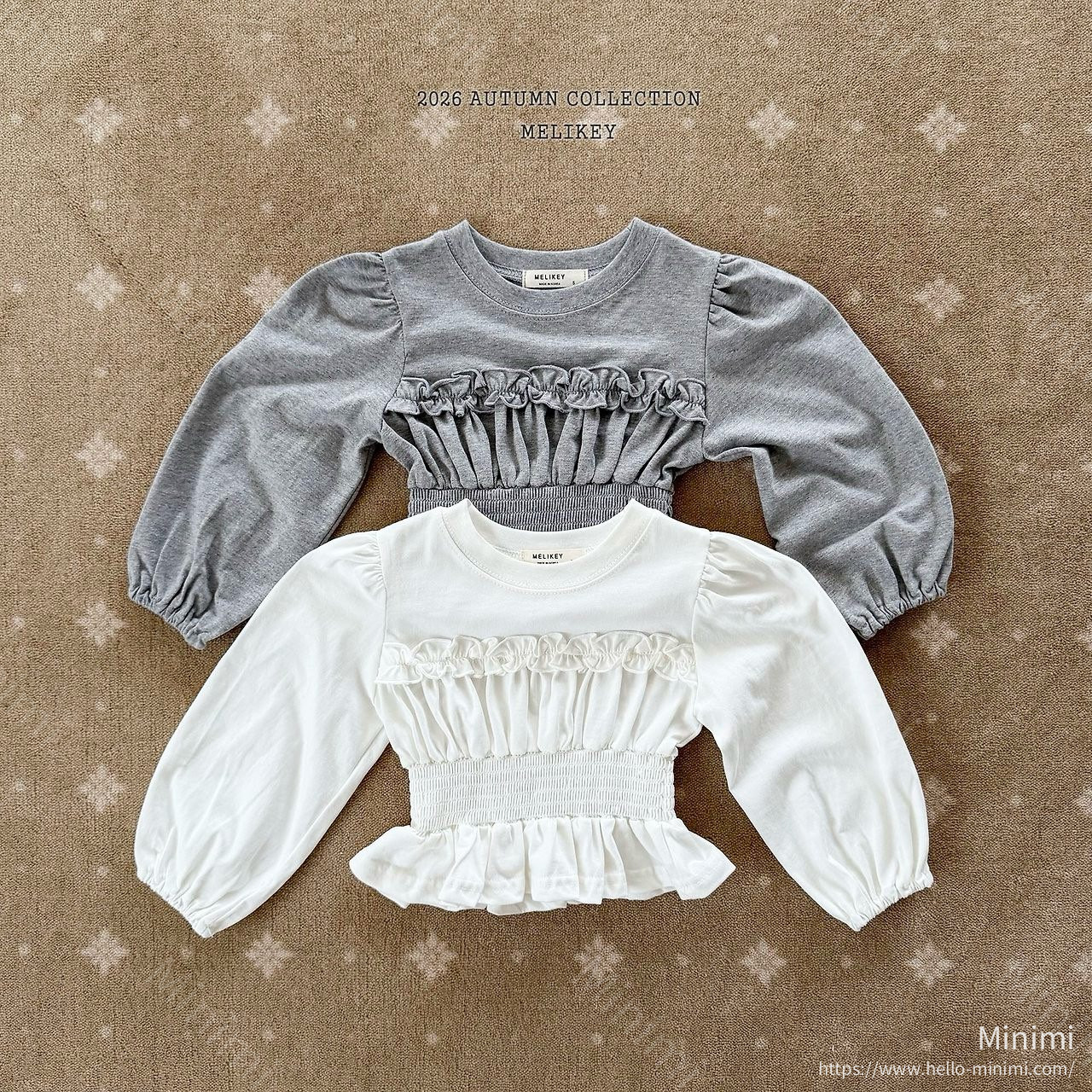 Melikey Smock Frill T-shirt - 韓國童裝代購主圖