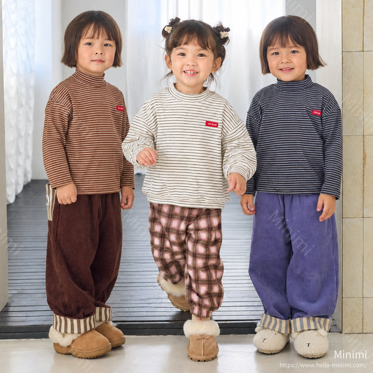 1st BLUE Stripe Half Turtleneck 韓國童裝現貨