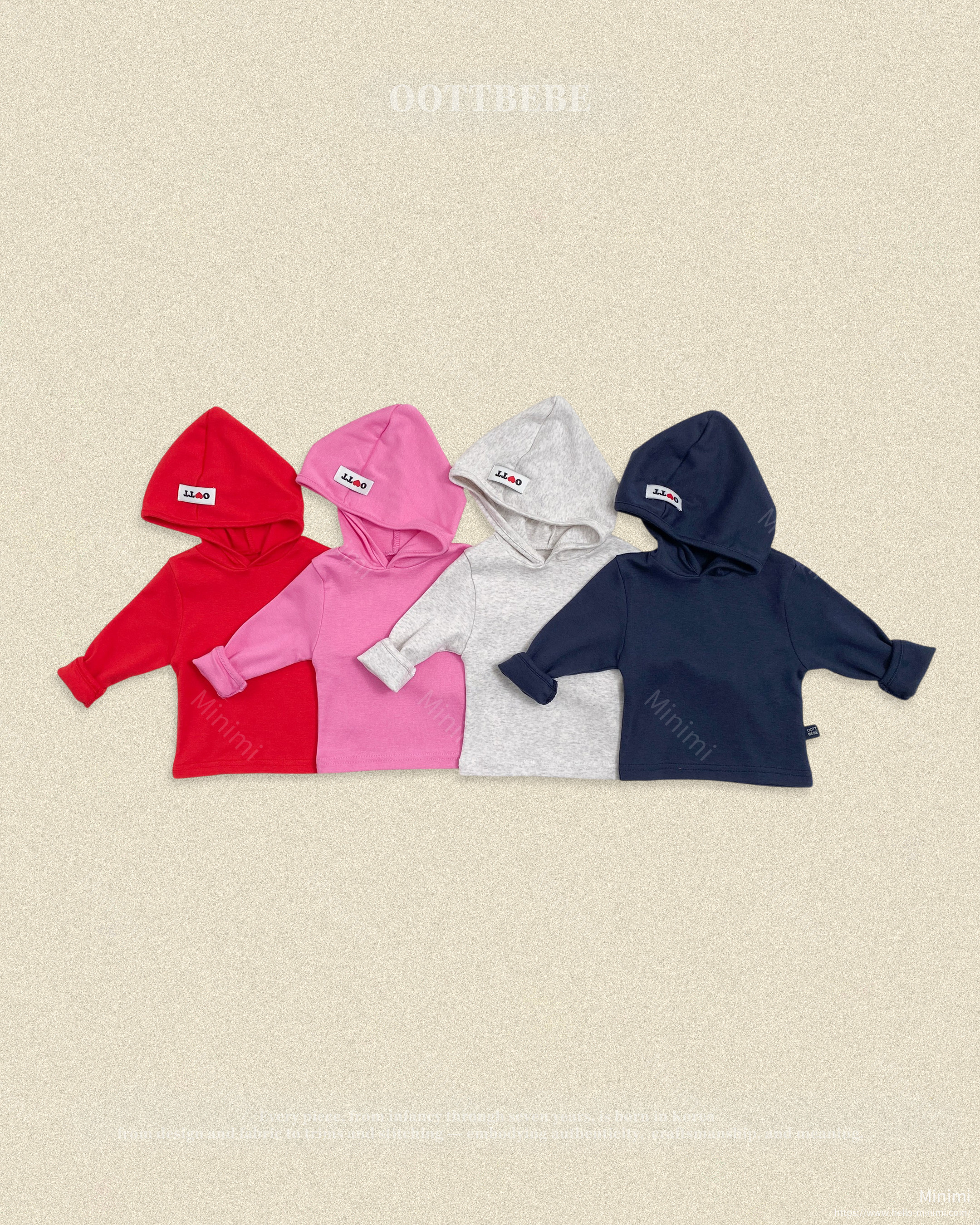 oott bebe Retro Hooded Tight T-shirt - 韓國童裝代購主圖