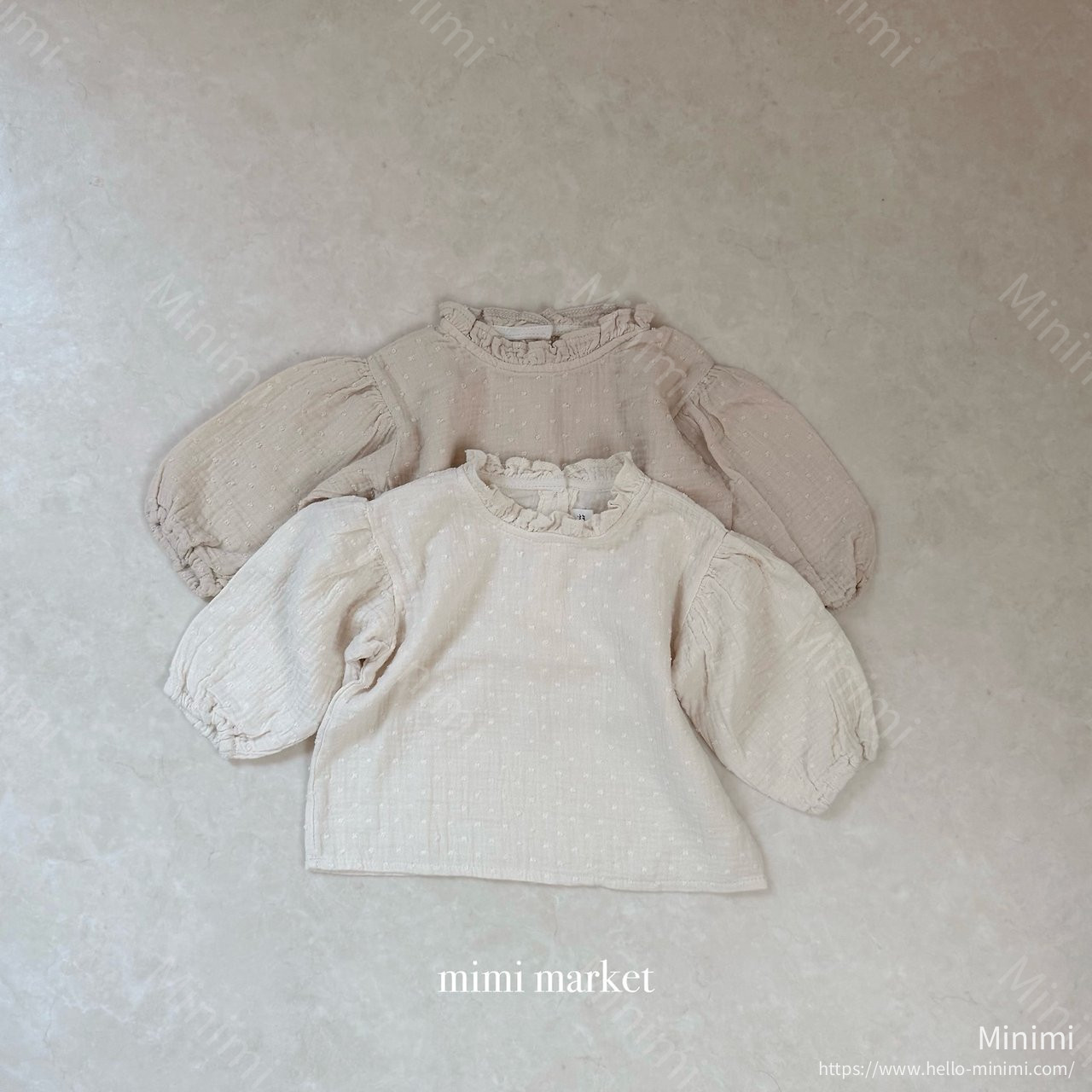 mimi-market Neck Frill Blouse - 韓國童裝代購主圖
