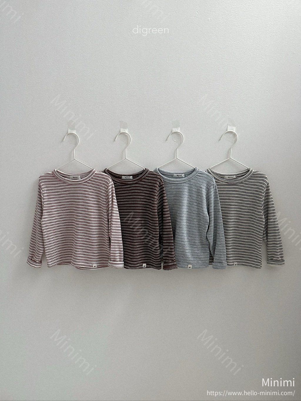 digreen Stripe Latte Tee - 韓國童裝代購主圖