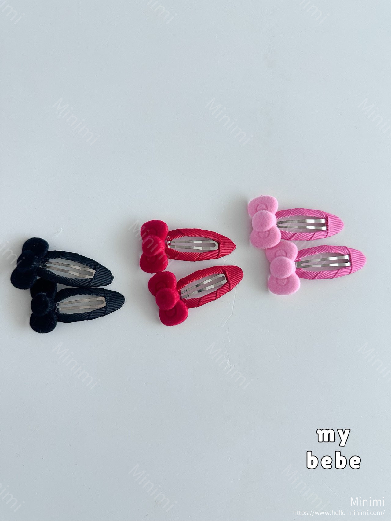 my_bébé Cutie Velvet Ribbon Hairpin Set 細節圖 2