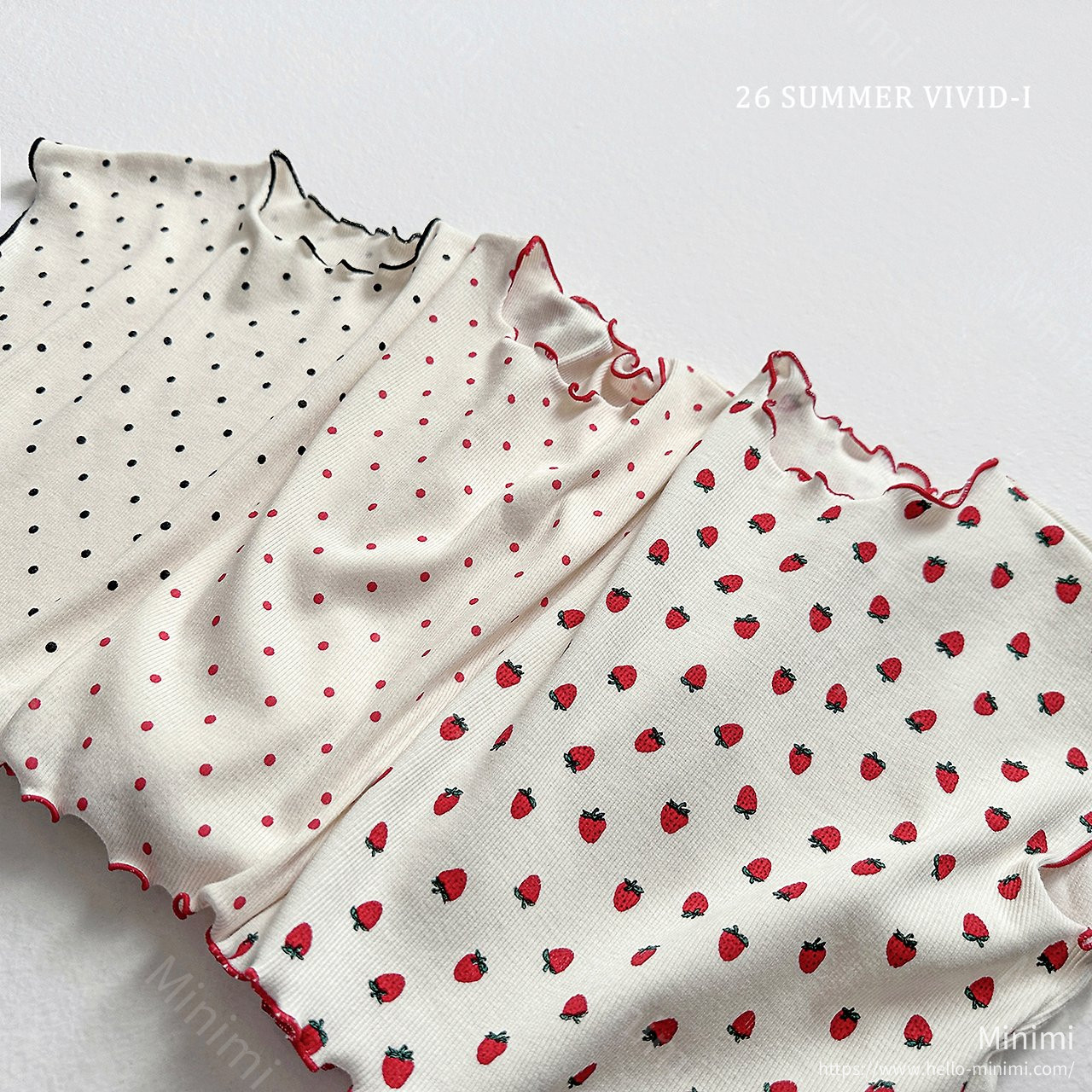 VIVID-I Strawberry Dot Fluted T-Shirt 細節圖 18