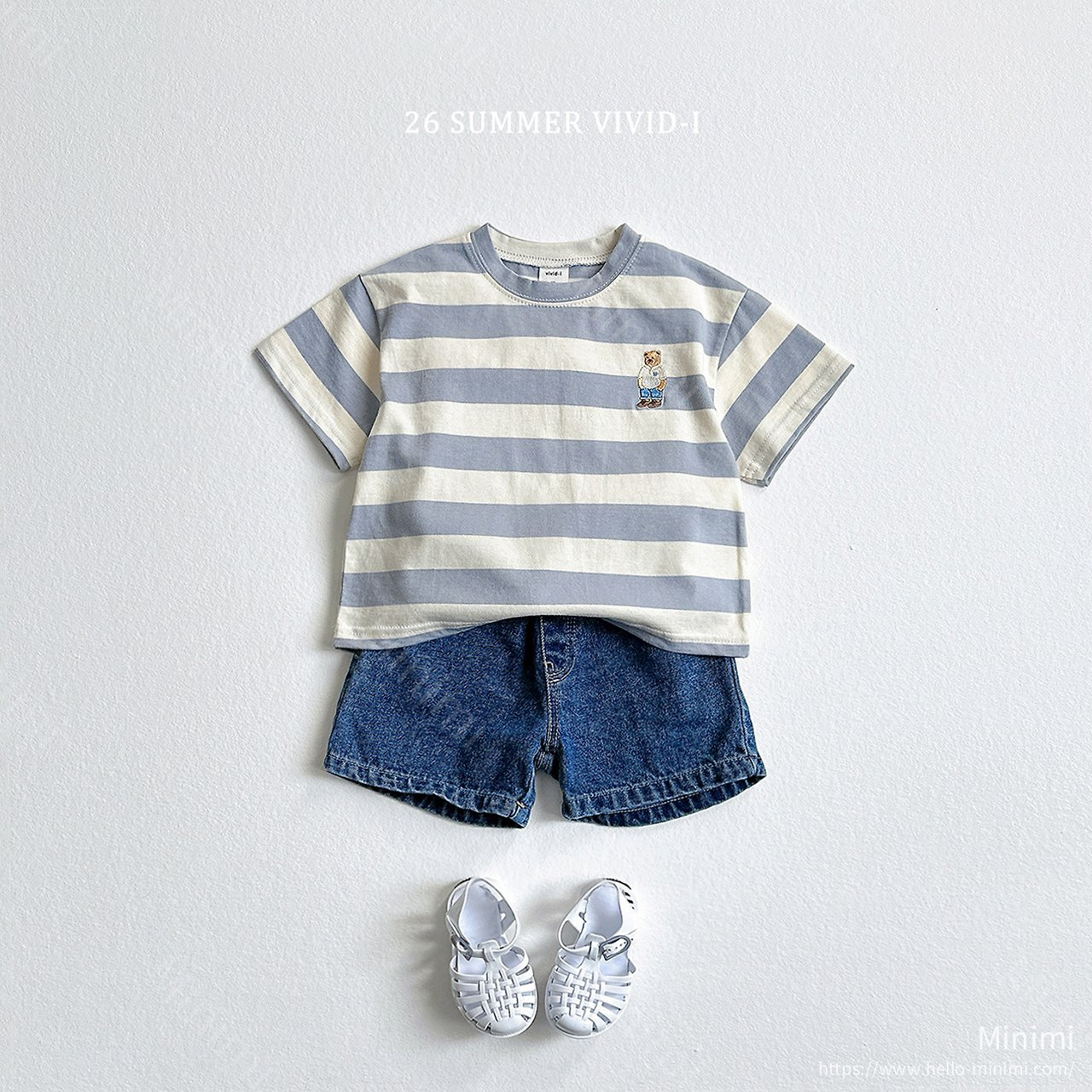 VIVID-I Bear Embroidery Striped Set 細節圖 11