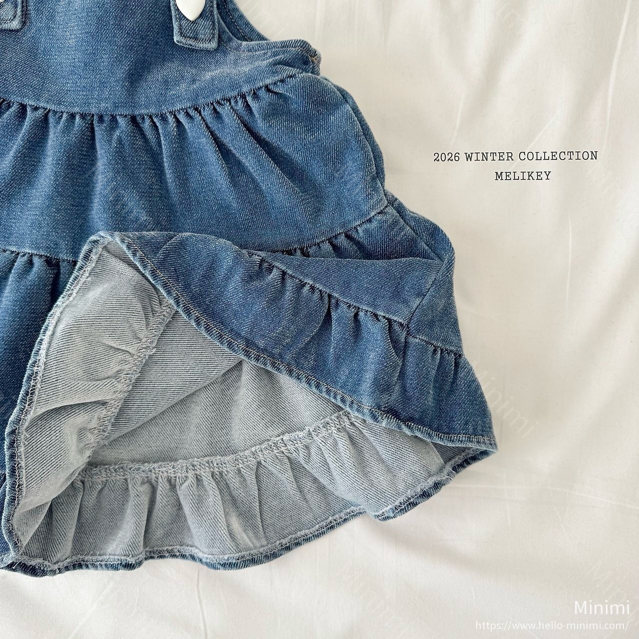 Melikey Tiered Velvet Denim Dress 細節圖 23