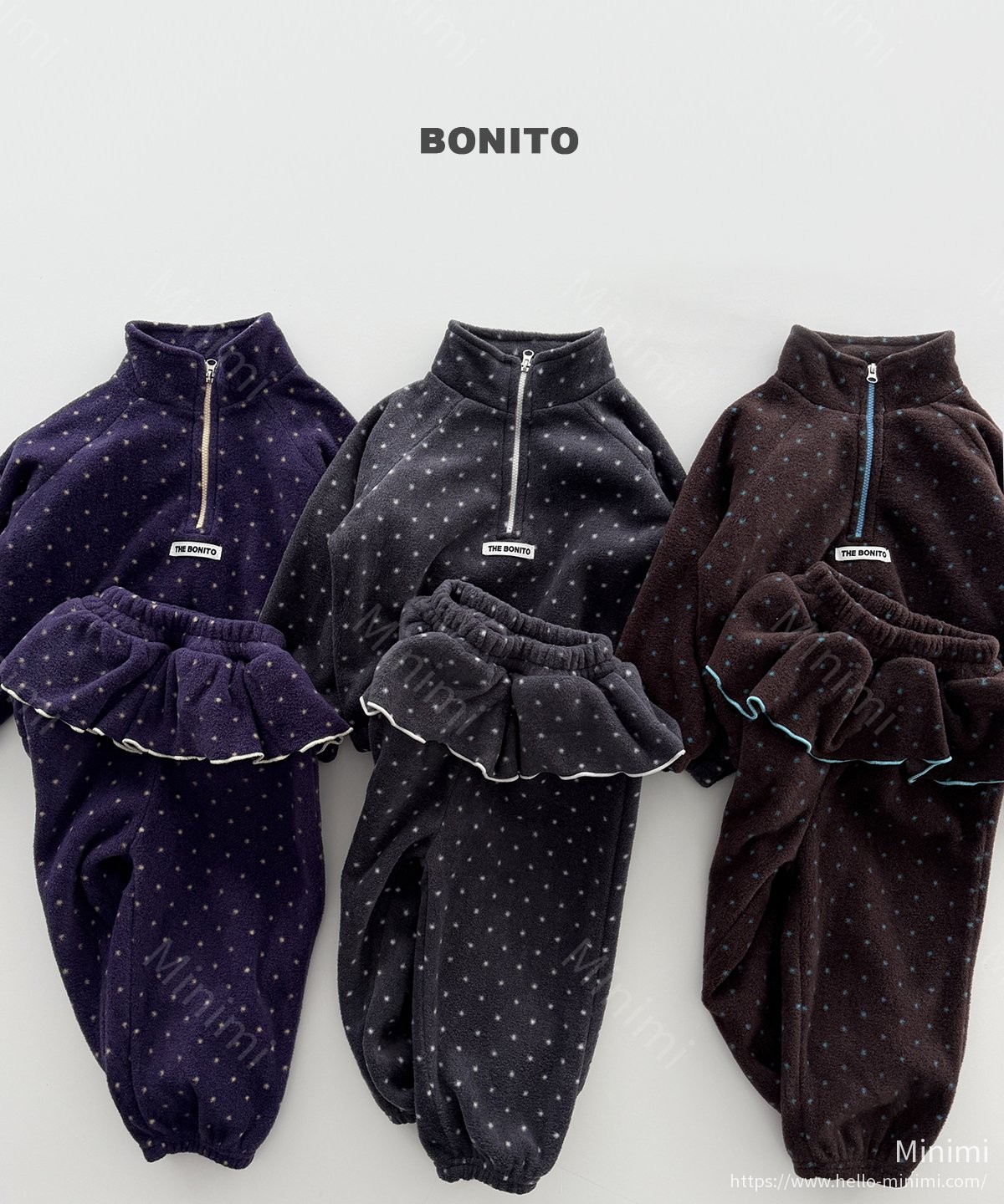 BONITO Dot Frill Half-Zip Set 細節圖 1
