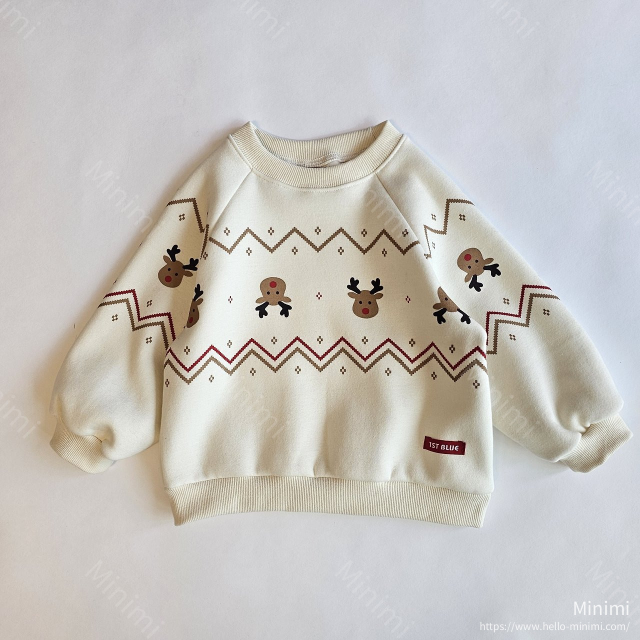 1st BLUE Christmas Rudolph Cookie Sweatshirt 細節圖 2