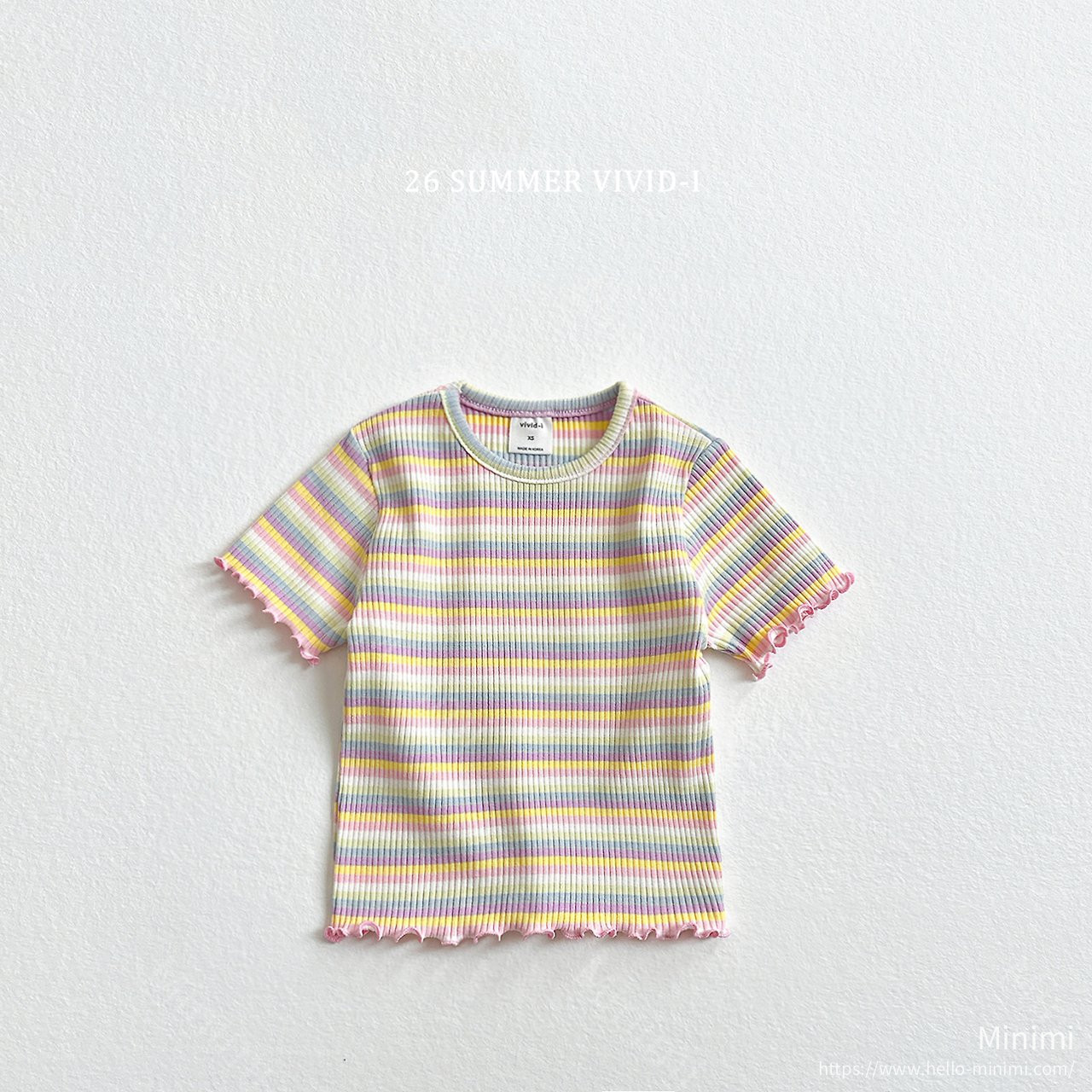 VIVID-I Rainbow Ribbed Fluted T-Shirt 細節圖 4