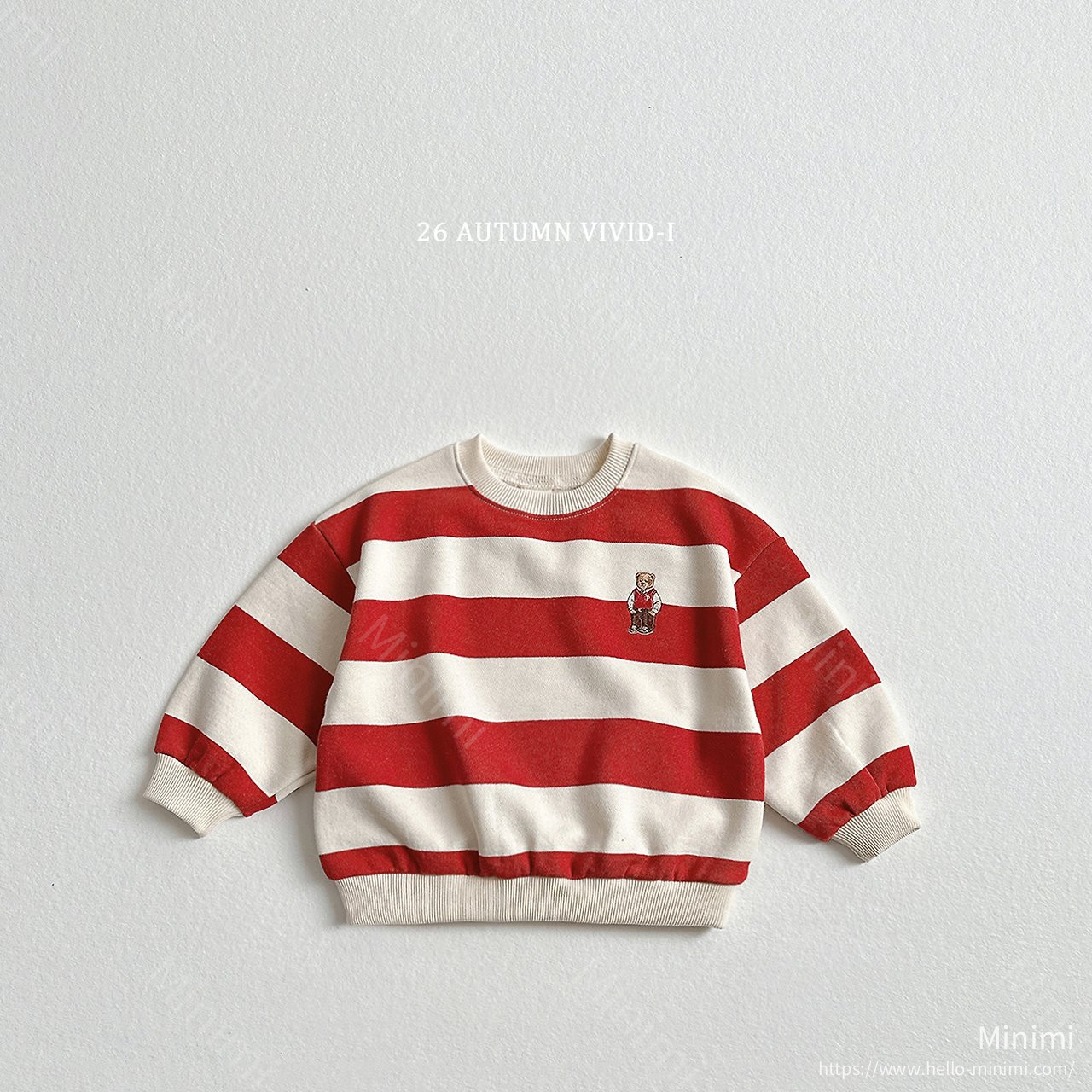 VIVID-I Big Stripe Bear Embroidery Sweatshirt 細節圖 5