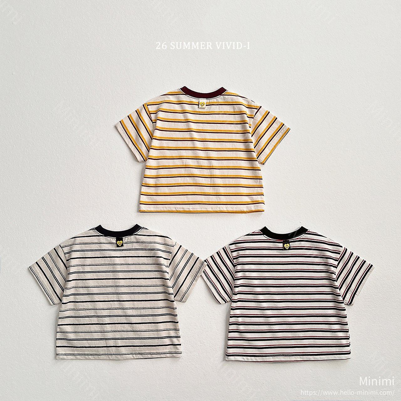 Heart Smile Striped T-Shirt