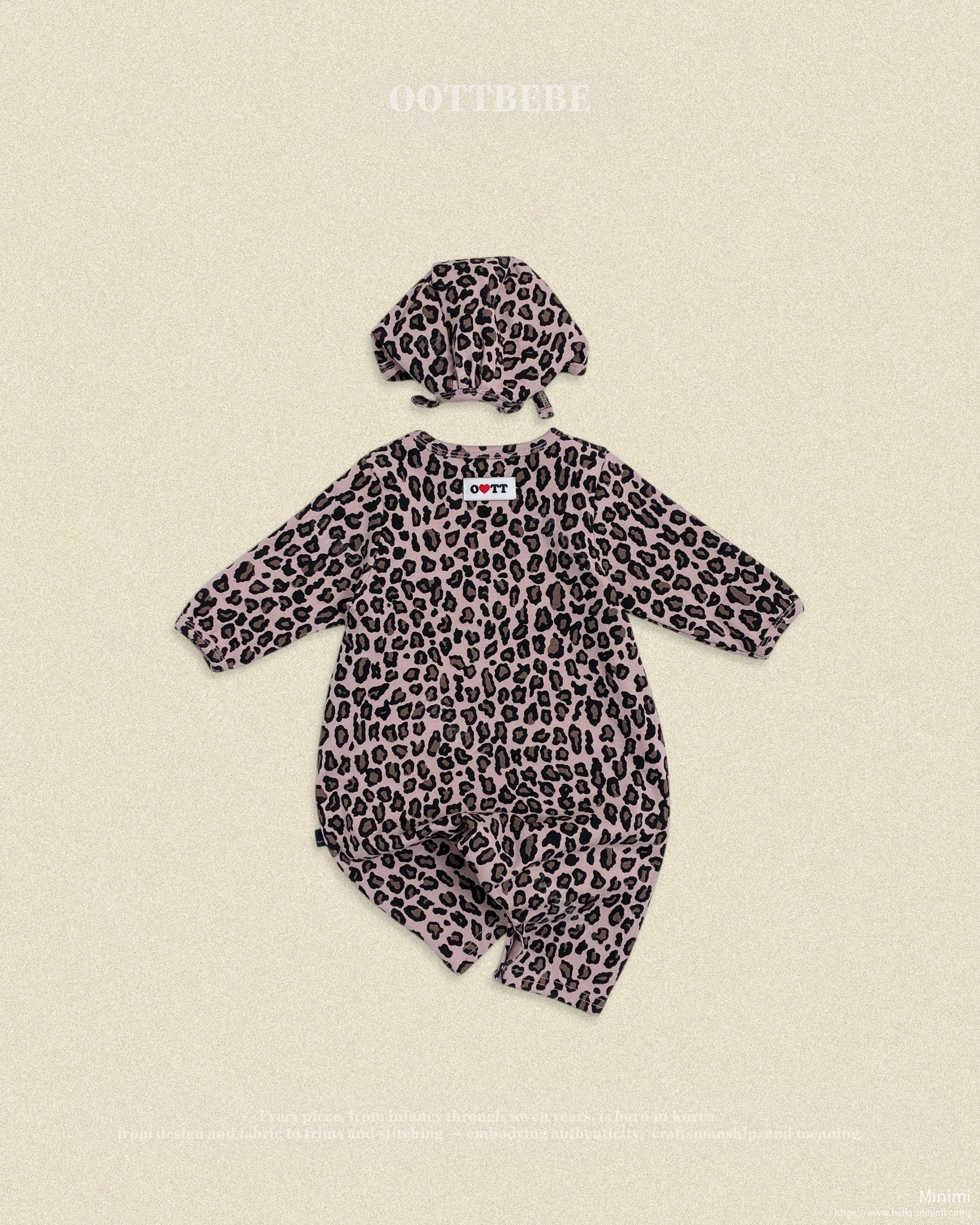 oott bebe Little Leopard Full Bodysuit + Bonnet Set 細節圖 5