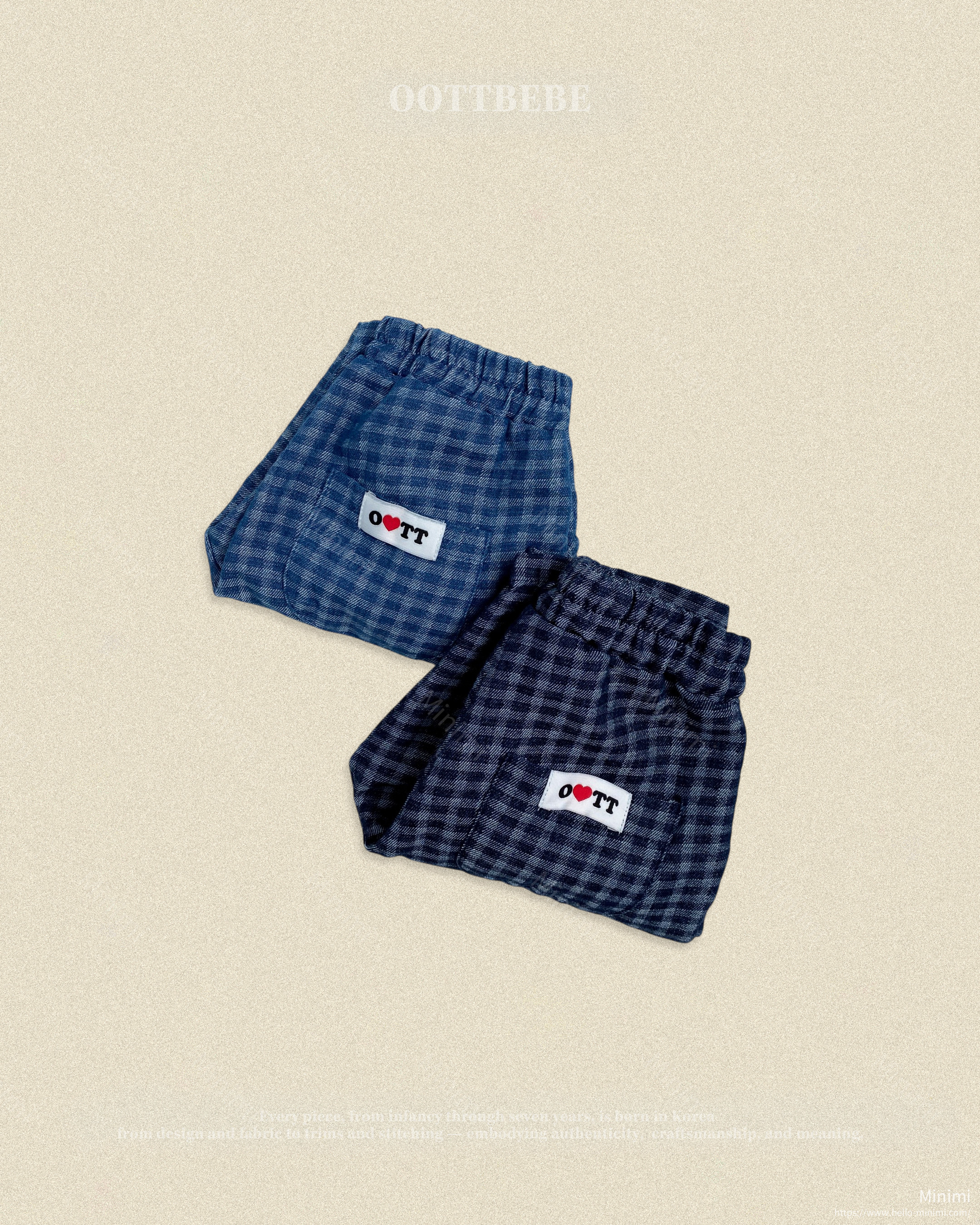oott bebe Denim Check Pants 細節圖 16