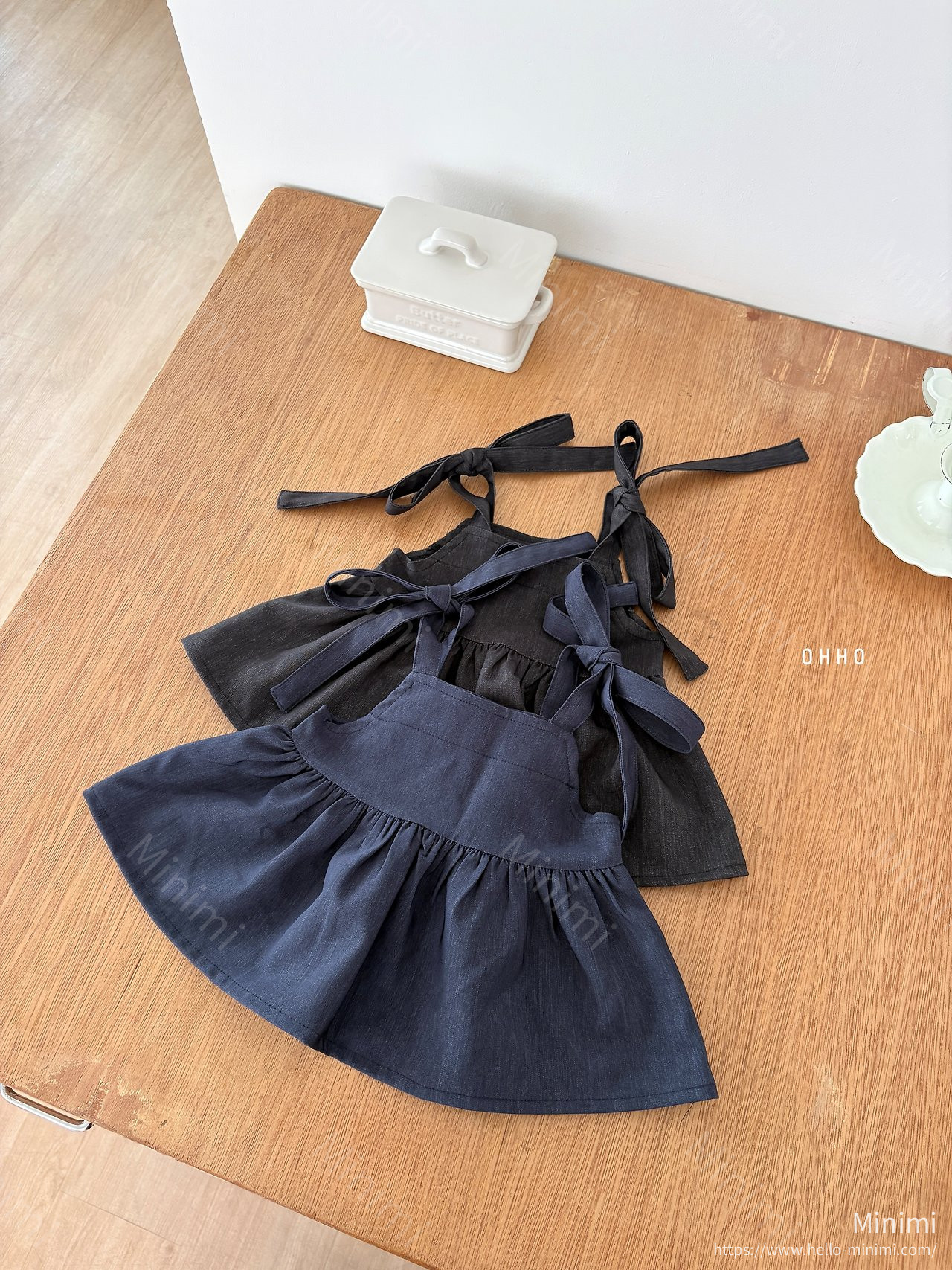 OHHO Soft Denim Strap Blouse 韓國童裝現貨