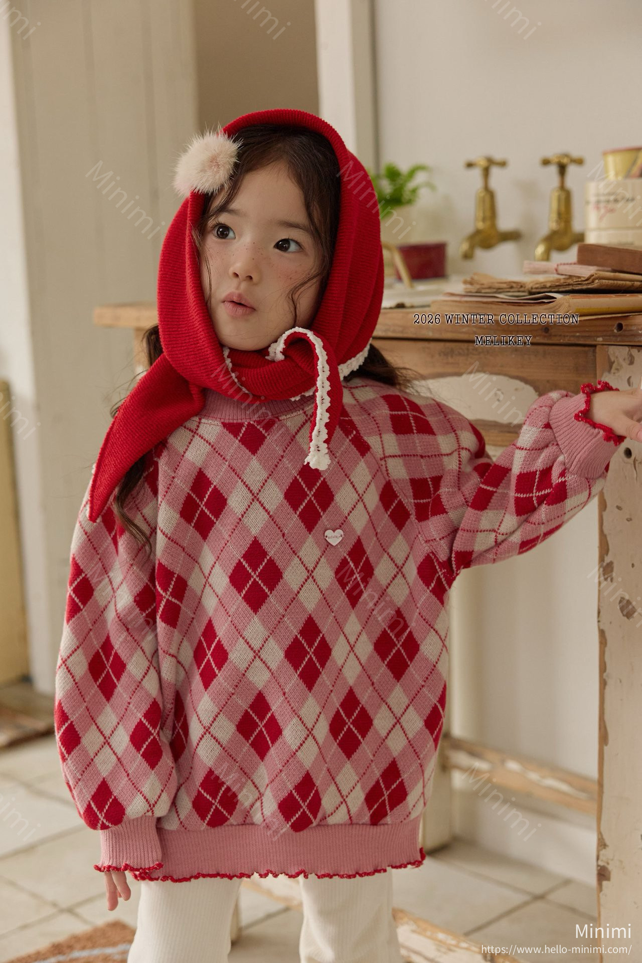 Melikey Ash Argyle Sweatshirt 韓國童裝現貨