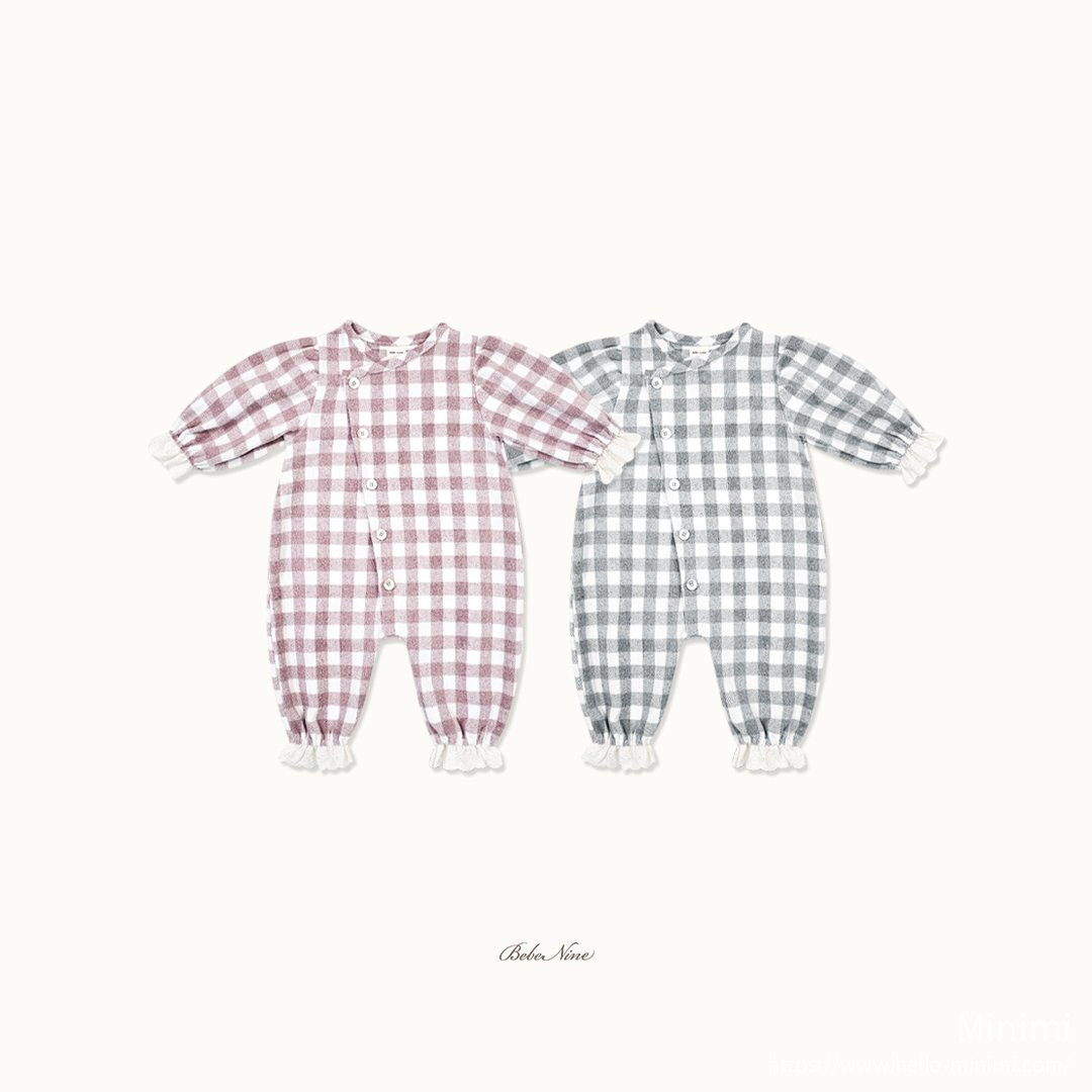 bebe nine Loopy Check Frill Romper 細節圖 18