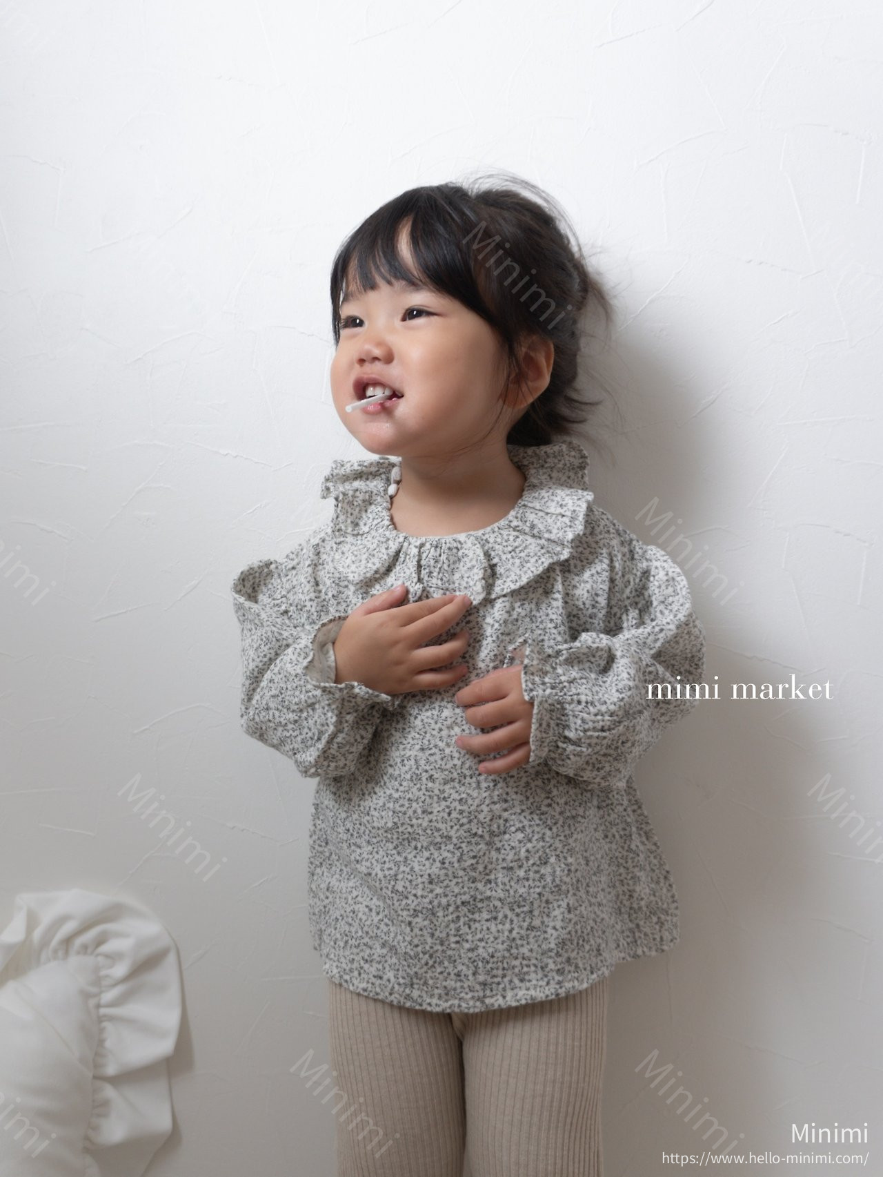 mimi-market Pleats Collar Blouse 細節圖 1