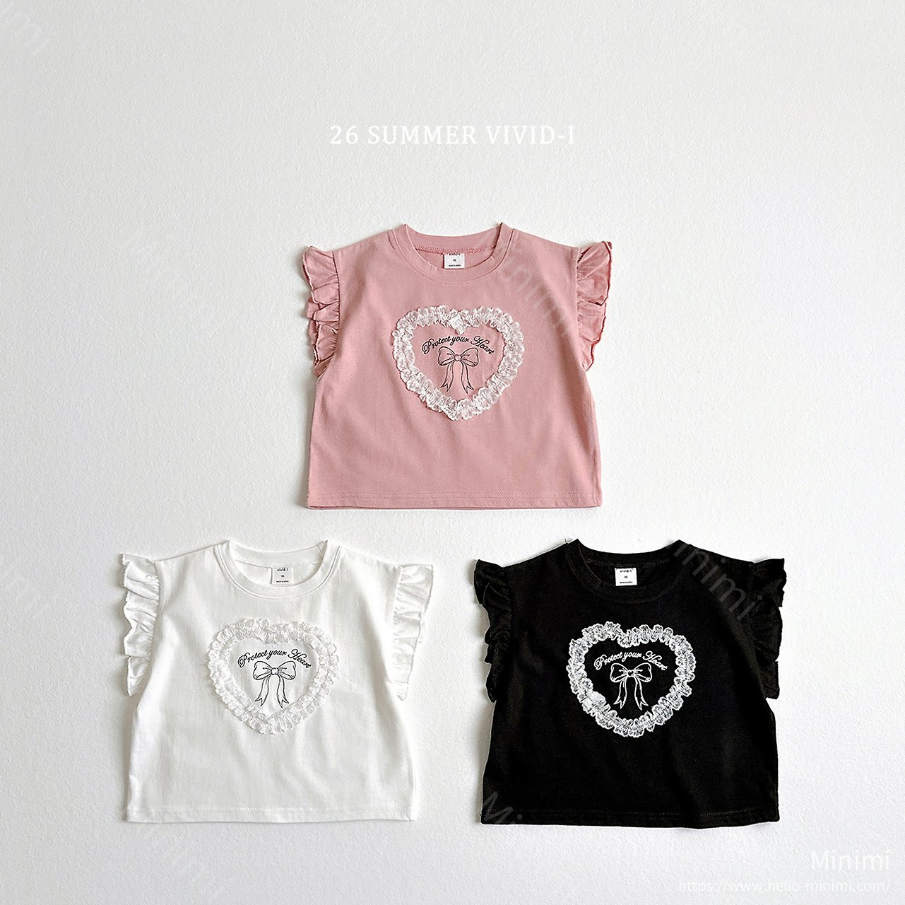 Lace Heart Ruffle T-Shirt