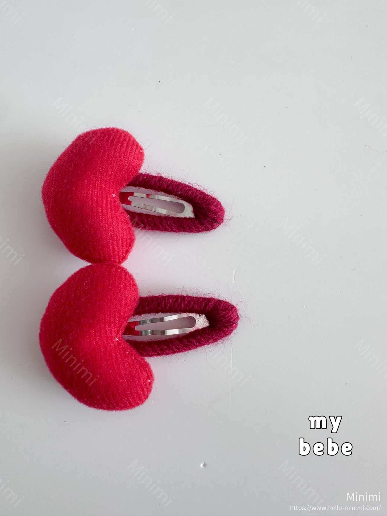 my_bébé 3D Heart Hairpin Set 細節圖 3