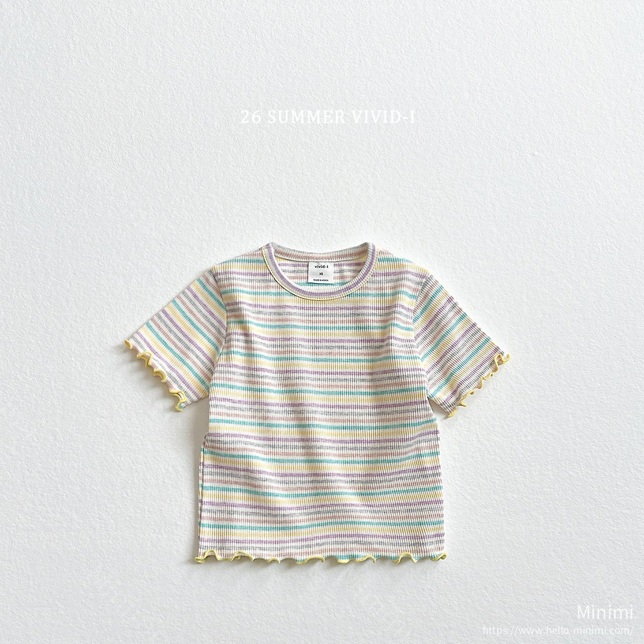 VIVID-I Rainbow Ribbed Fluted T-Shirt 細節圖 3