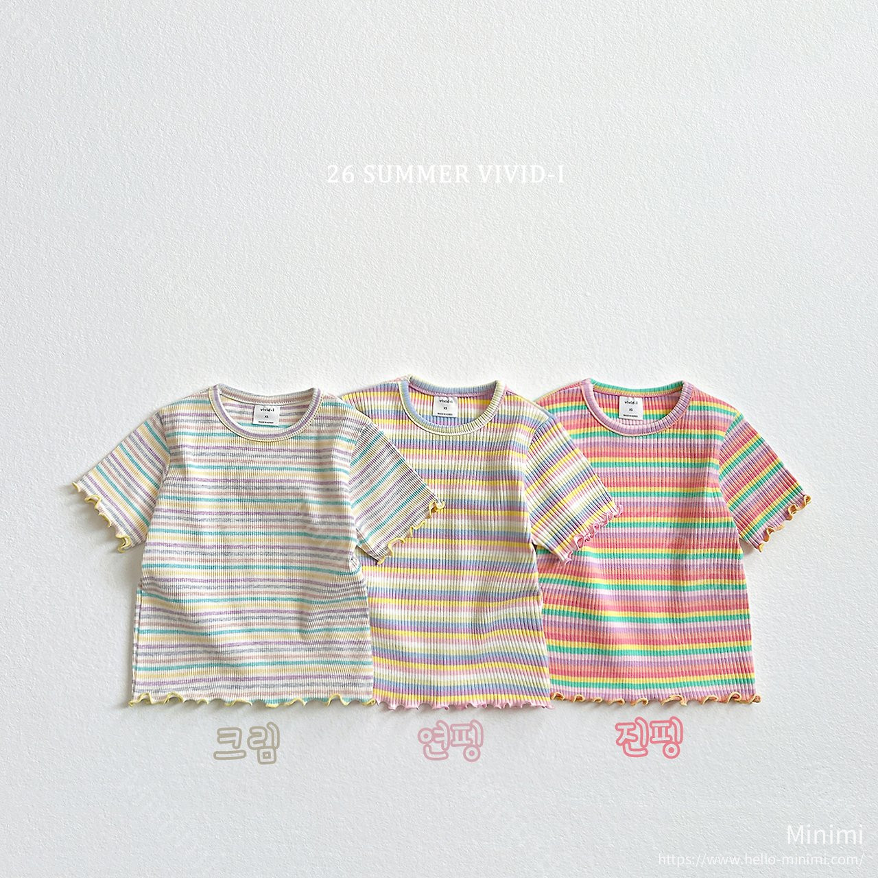 VIVID-I Rainbow Ribbed Fluted T-Shirt 細節圖 2