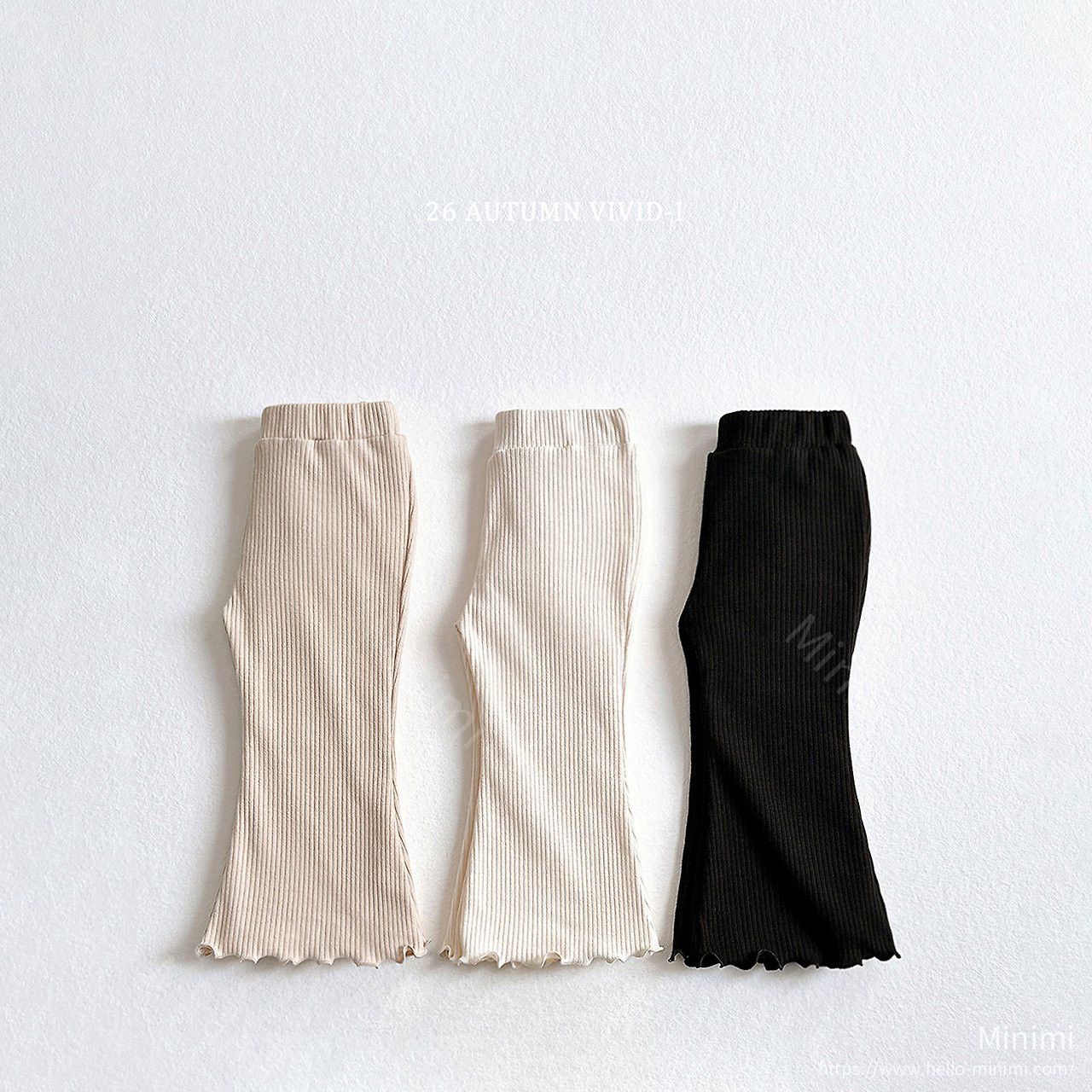 VIVID-I Ribbed Span Ruffle Pants - 韓國童裝代購主圖