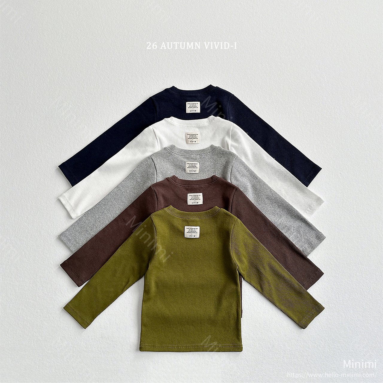 VIVID-I Label Ribbed T-shirt - 韓國童裝代購主圖