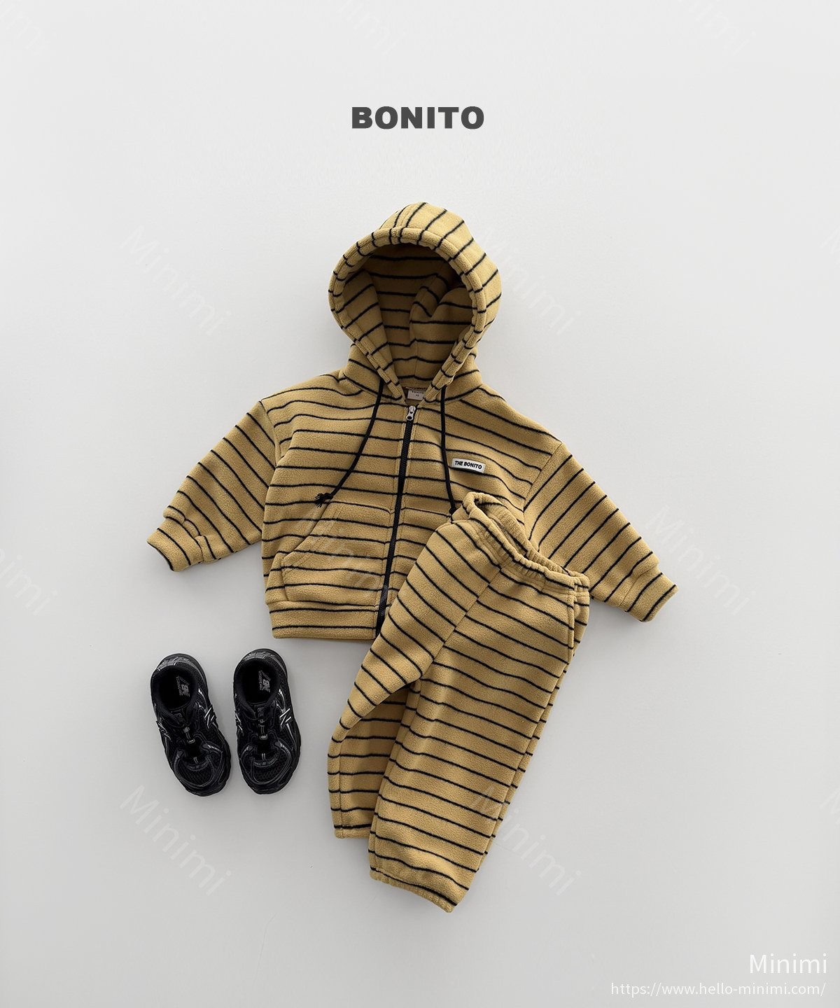 BONITO Uri Stripe Hood Zip-up Set 細節圖 3