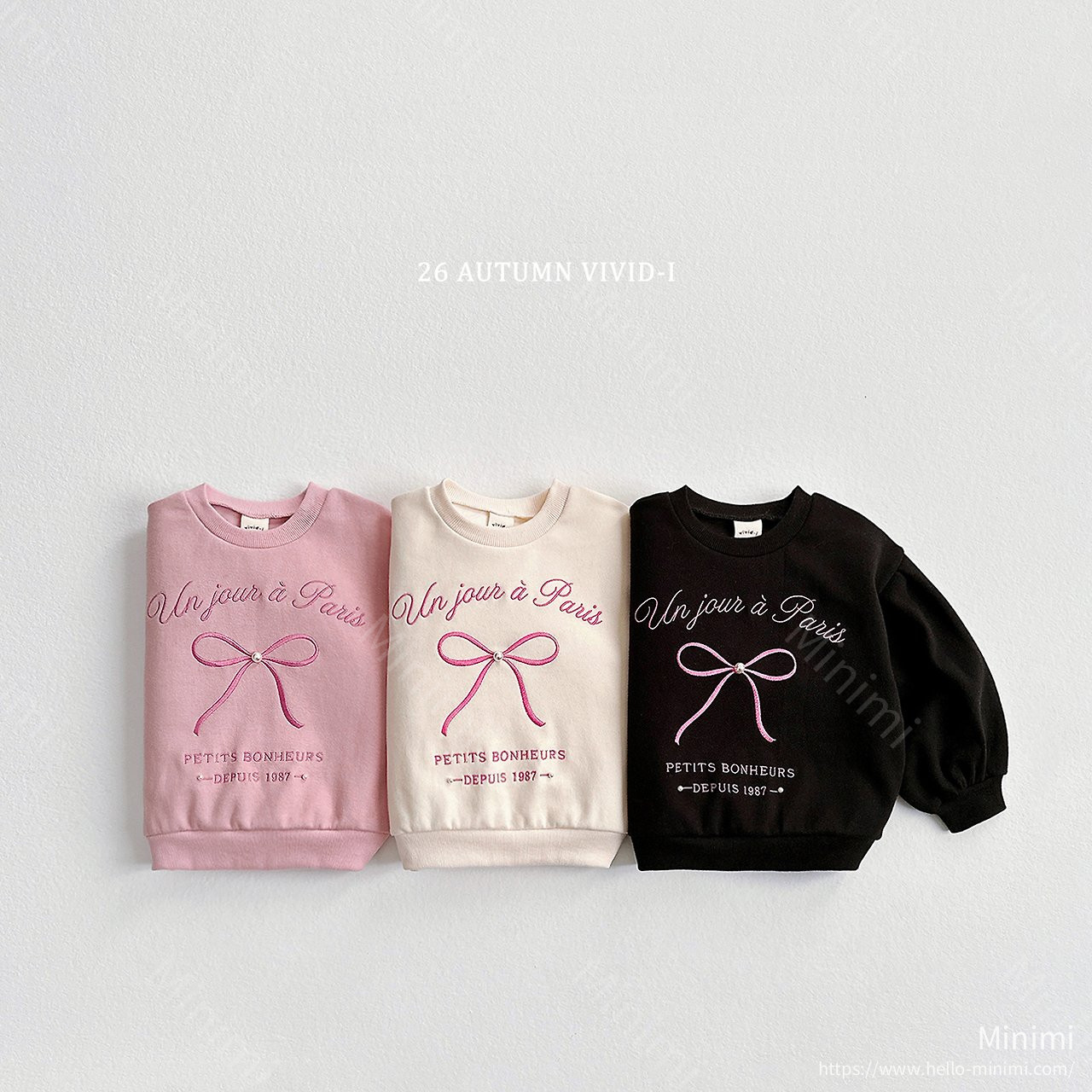 VIVID-I Ribbon Pearl Puff Sweatshirt 細節圖 1