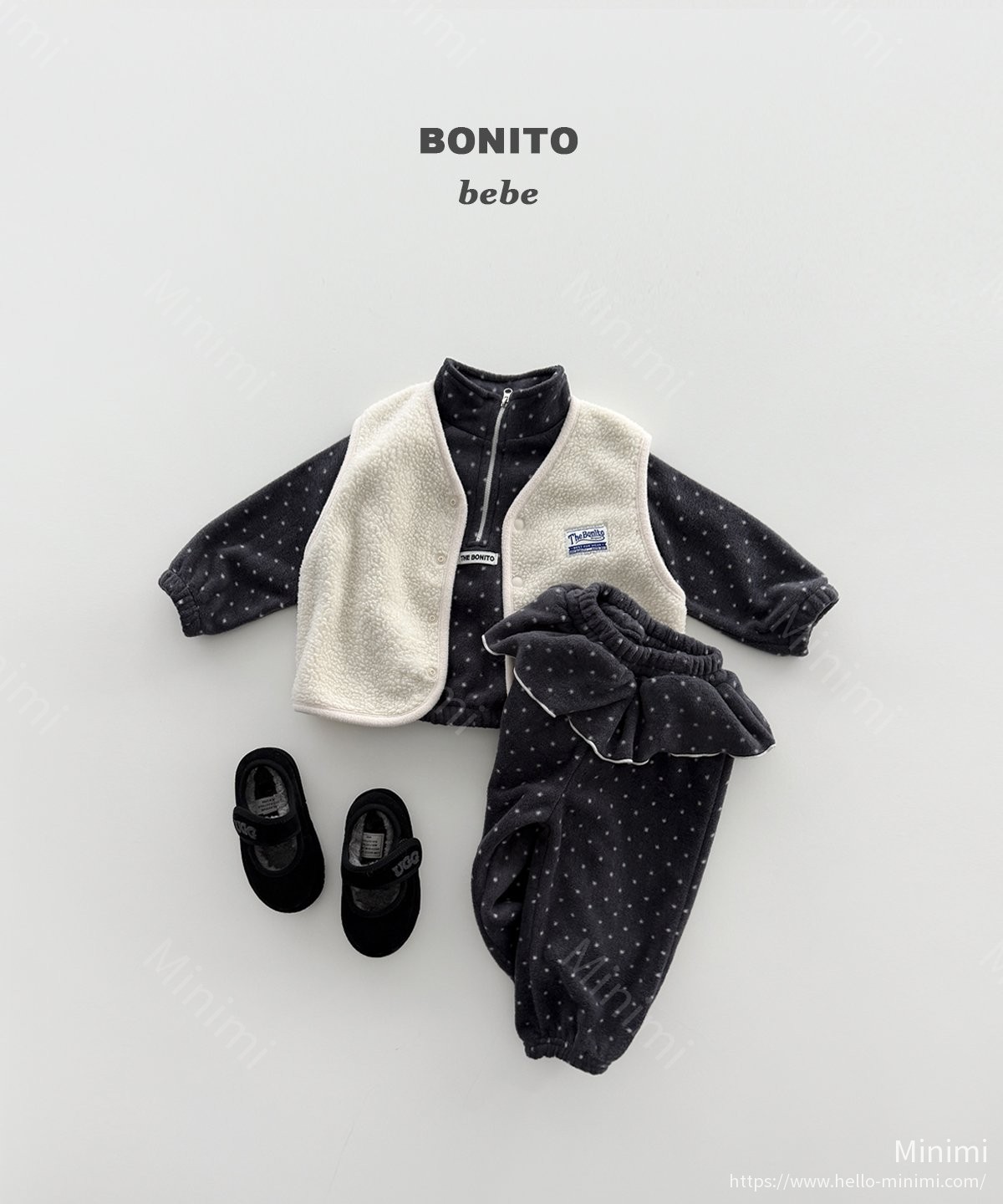 BONITO Dot Frill Half-Zip Set 細節圖 4