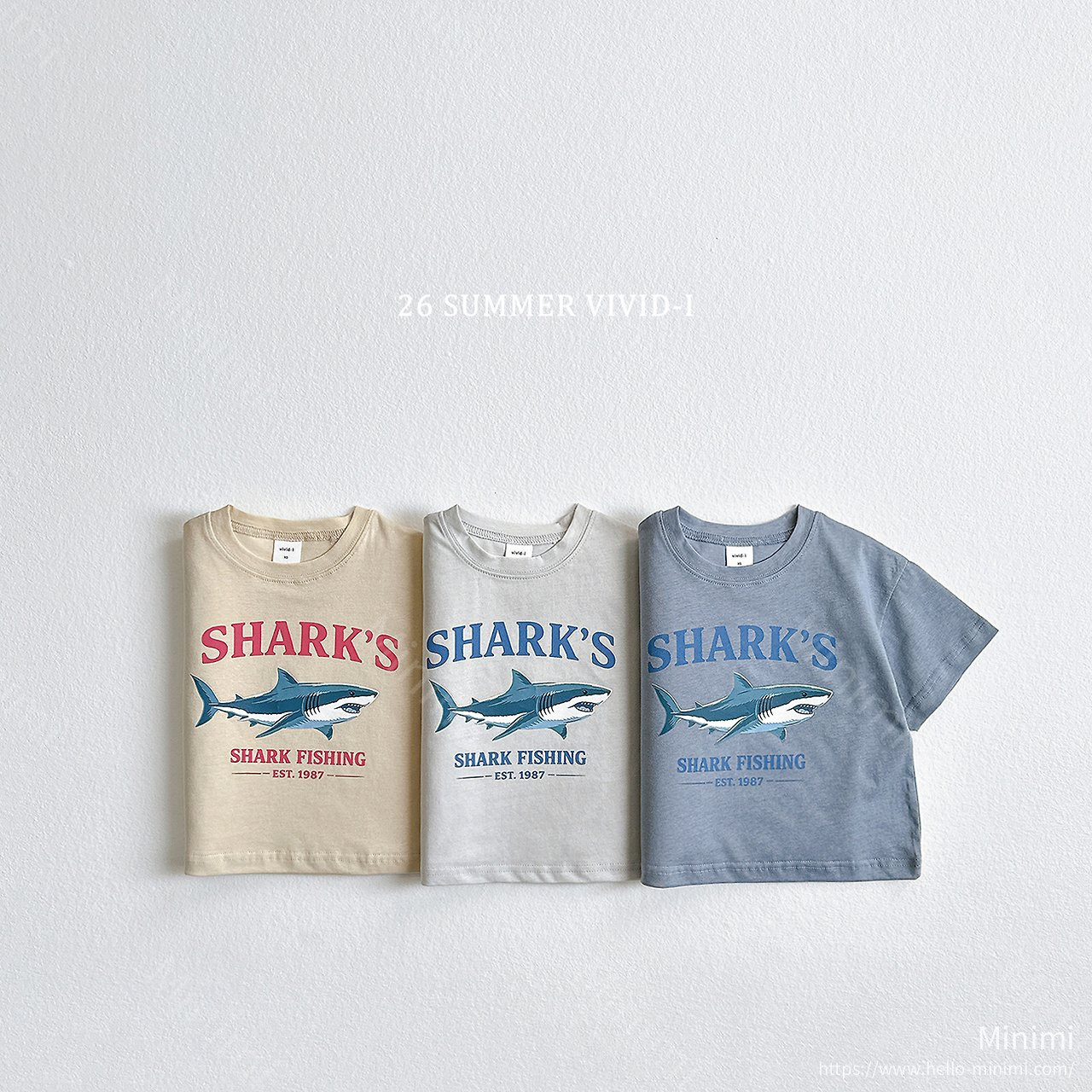 VIVID-I Shark Silket T-Shirt - 韓國童裝代購主圖